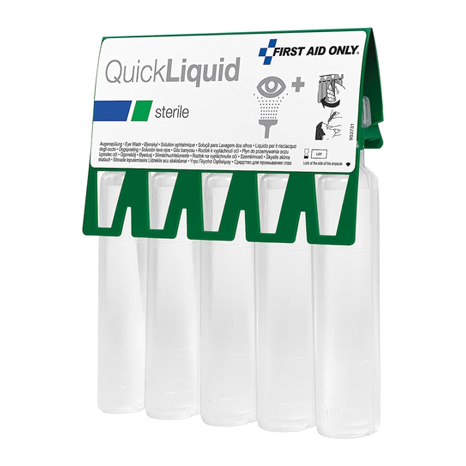 First Aid Only Quickliquid Eyewash Solution (5 X 20 Ml) Sterile 0.9% Saline Solution as Emergency Eye Wash | Pack of 5 20 Ml Sodium Chloride Eye Wash Bottle for First Aid | P-44009 00 image number 1