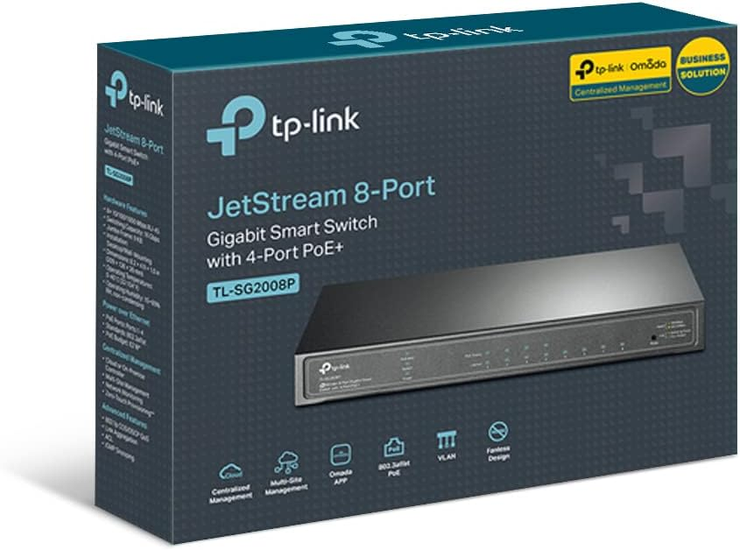 Tp-Link Jetstream&trade; 8-Port Gigabit Smart Network Switch, Networking Device with 4-Port Poe+, 5-Year WTY -(TL-SG2008P) image number 3