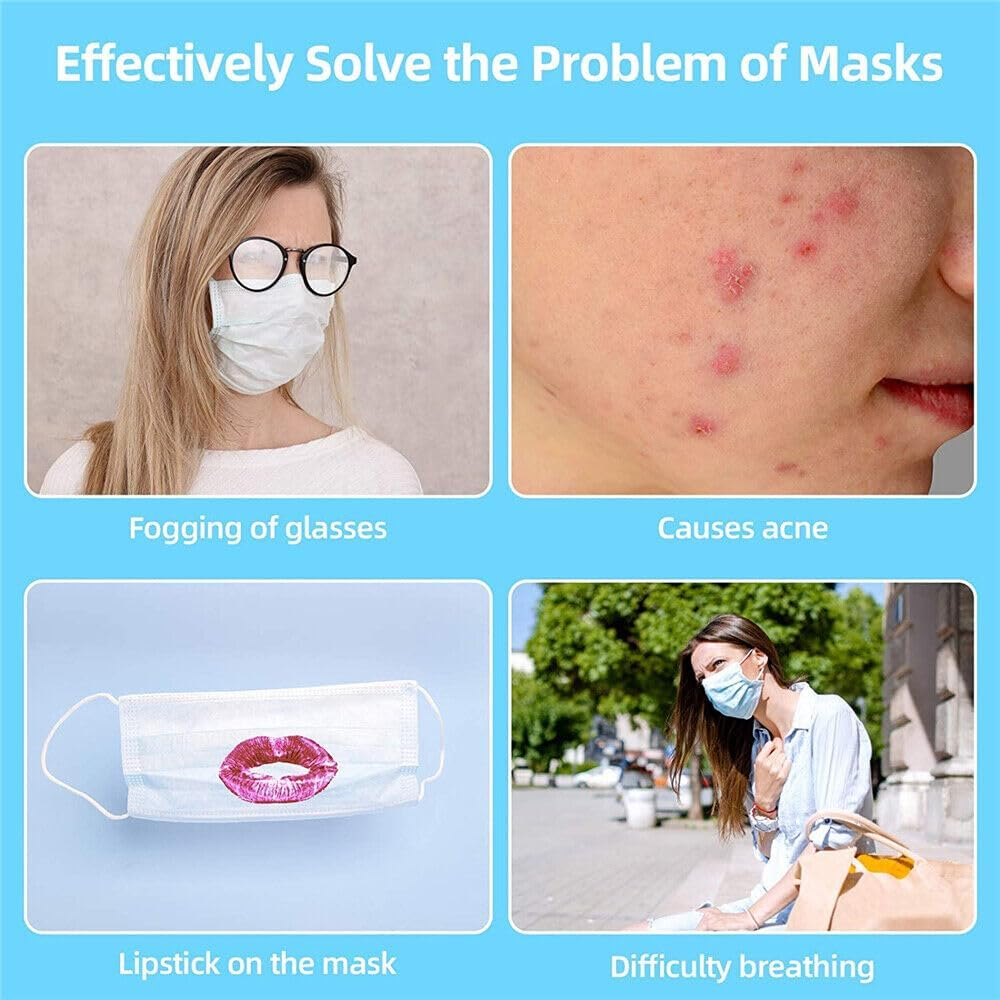 LEDON 3D Face Mask Bracket，10/20/50/100Pcs White Mask Guards for under Mask Spacers for More Breathing Room Mask Insert Support for Women to Keep Fabric off Mouth (10PCS White) image number 2