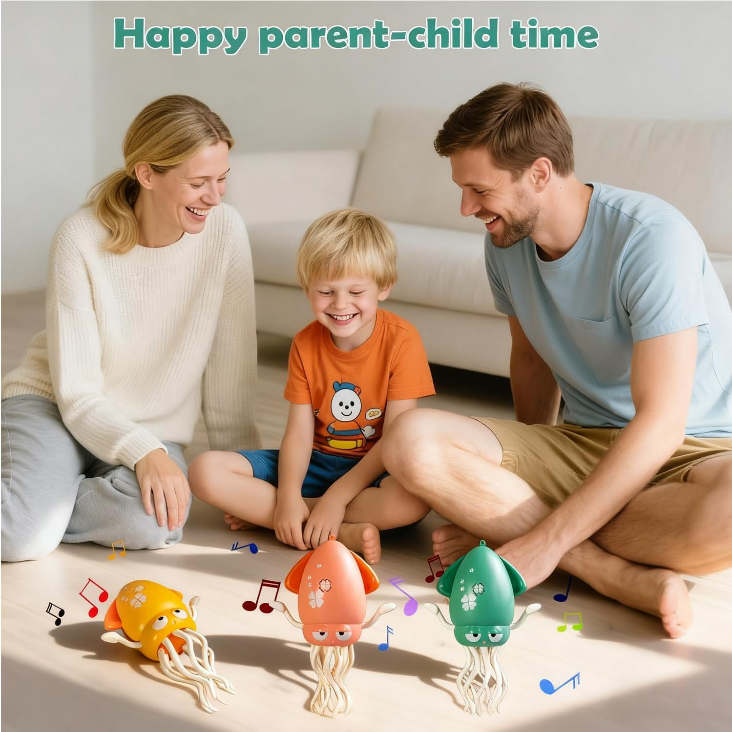 Electric Dancing Octopus Toy, Automatic Swing Magic Obstacle Avoidanceoctopus, Crawling Dancing Automatic Obstacle Avoidance Octopus Sensor Toy with LED & Music (Green) - Yellow image number 4