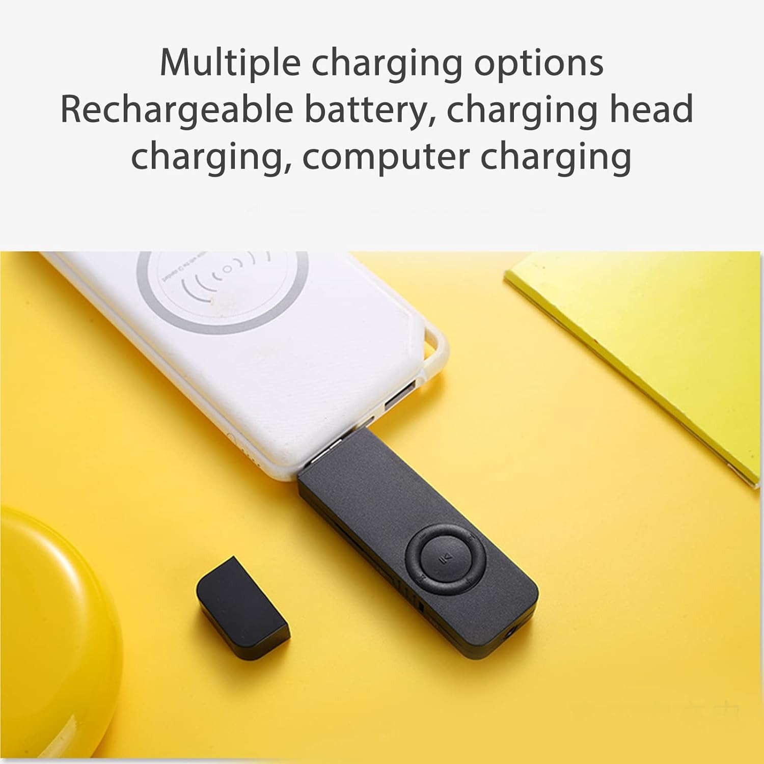 USB MP3 Player, 8GB MP3 Player Portable Music Player with Headphone and Lanyard, Hifi Lossless Sound Kids MP3 Music Player for Running (Black)