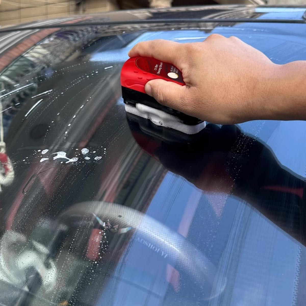 2Pack Automotive Oil Film Cleaning Brush New Glass Coating for Windshield Glass Oil Film Remover, Strong Front Windshield Remover for Windshield Improves Clarity and Visibility image number 2