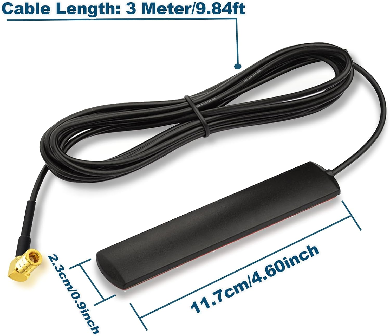 Bingfu DAB Car Aerial SMB Adhesive Mount Hidden Patch Antenna RG174 3M 9.8Ft Coax Cable Compatible for DAB Tuner Radio Pioneer Pure Highway Sony Alpine Technisat Yamah Head Unit image number 6