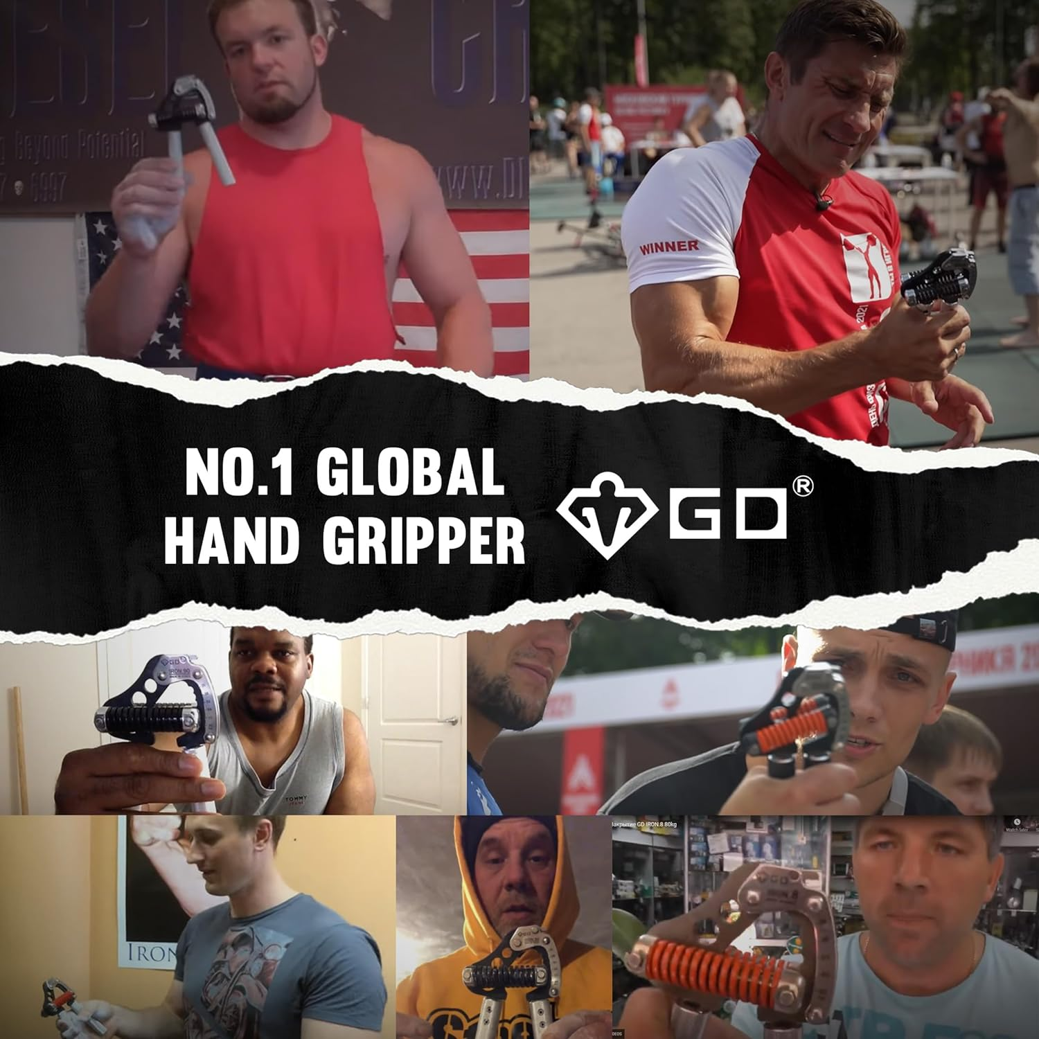 GD Iron Grip Hand Grip Strengthener (Adjustable Hand Grips for Strength Training) Wrist and Forearm Workout Grip Strength Trainer image number 6