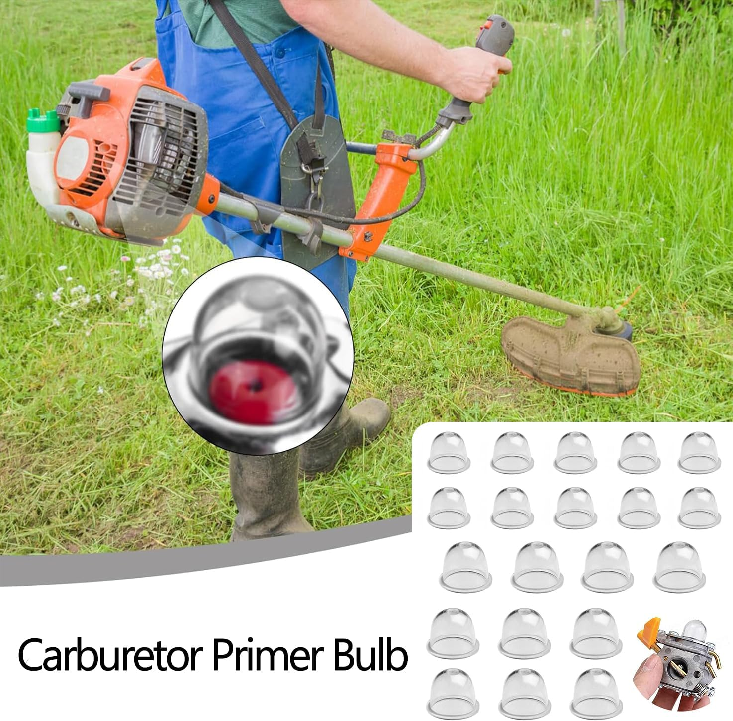 WADY Carburetor Primer Bulb Replacement, 20Pcs Carburetor Primer Bulbs Replacement for Primer Gas Fuel Bulb Pump Bulbs, Petrol Fuel Primer Bulb,Carburetor Primer Bulb Pump,Carburetor Oil Cup image number 5