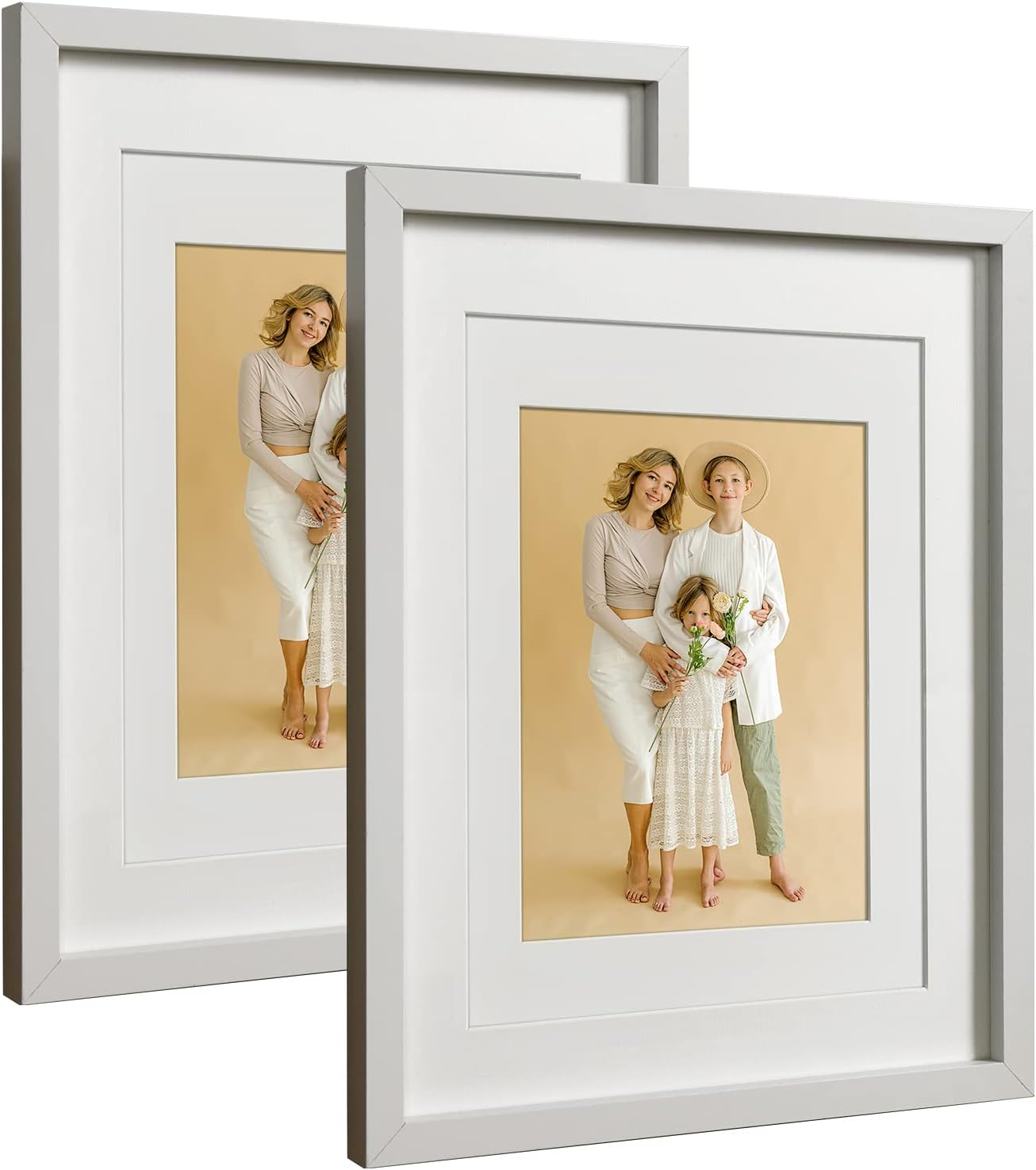 Q.Hou 4X6 White Picture Photo Frame, 3 Packs, Real Glass Front for Tabletop or Mount