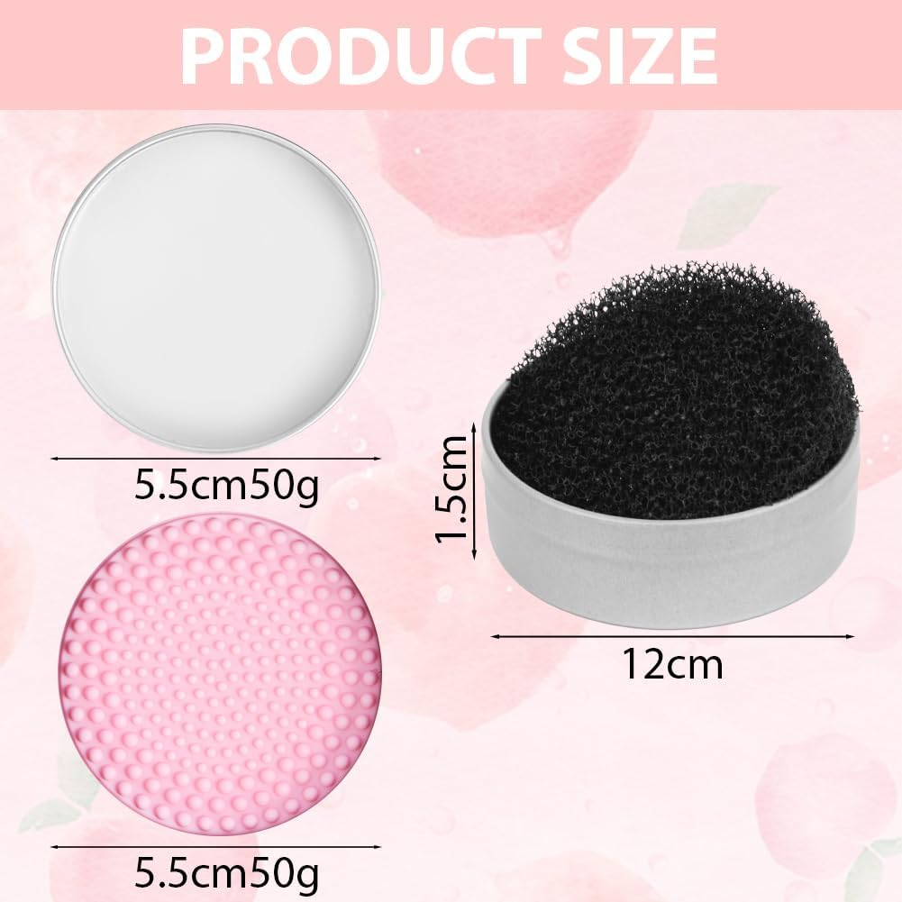 AOOWU Makeup Brush Clean Set, Brush Cleansing Balm with Deep Cleansing Pad, Solid Soap Cleanser, Easy to Clean Blenders Brushes Shampoo, Removes Shadow Color Cosmetic Colors for Daily Use Travel Set - 1Pcs image number 5
