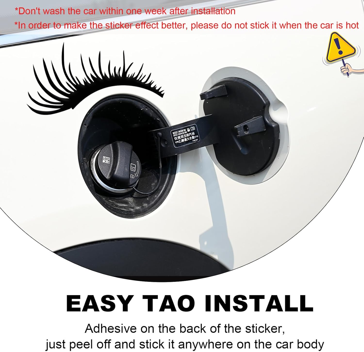 2 PCS Car Headlight Eyelash Stickers, Cute Fake Eyelashes Decal for Bumper Auto Body Window, Waterproof Reflective PET Charming Eyelash Sticker Funny Decor for Car SUV Truck (Black) - Blue image number 4