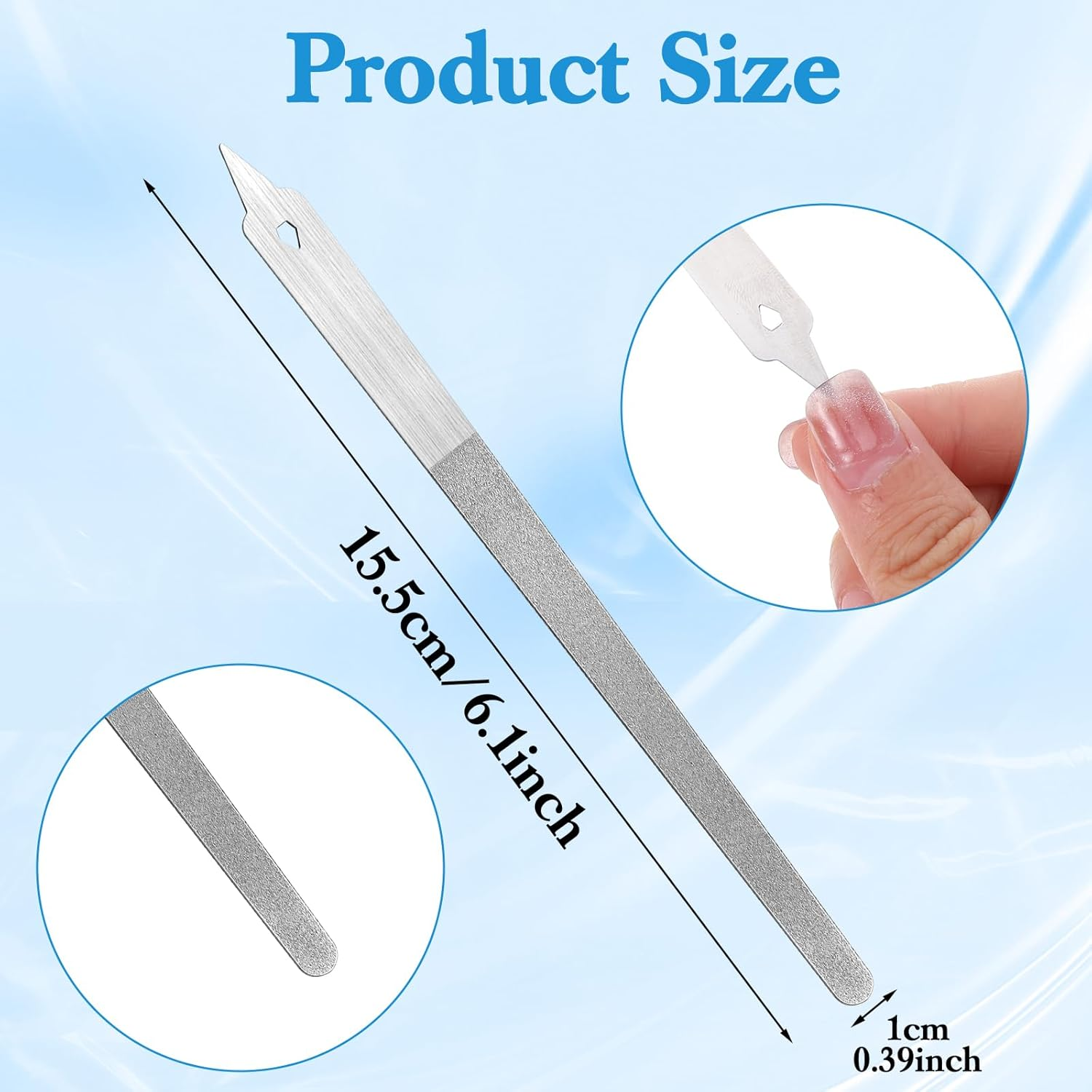 4 Pcs Diamond Deb Nail Files with Sharp Pointed Tip, Double Sided Metal Nails File for Natural Nails, Stainless Steel Nail Dresser Buffering Files Tools for Salon Home Manicure Pedicure image number 2