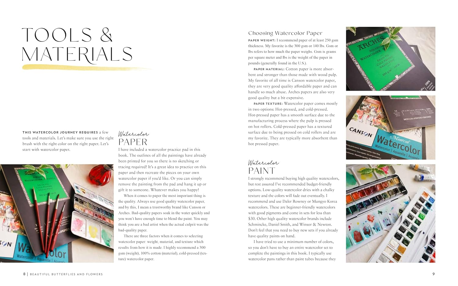 Beautiful Butterflies and Flowers: 20 Step-By-Step No-Sketch Projects on Watercolor Paper image number 6