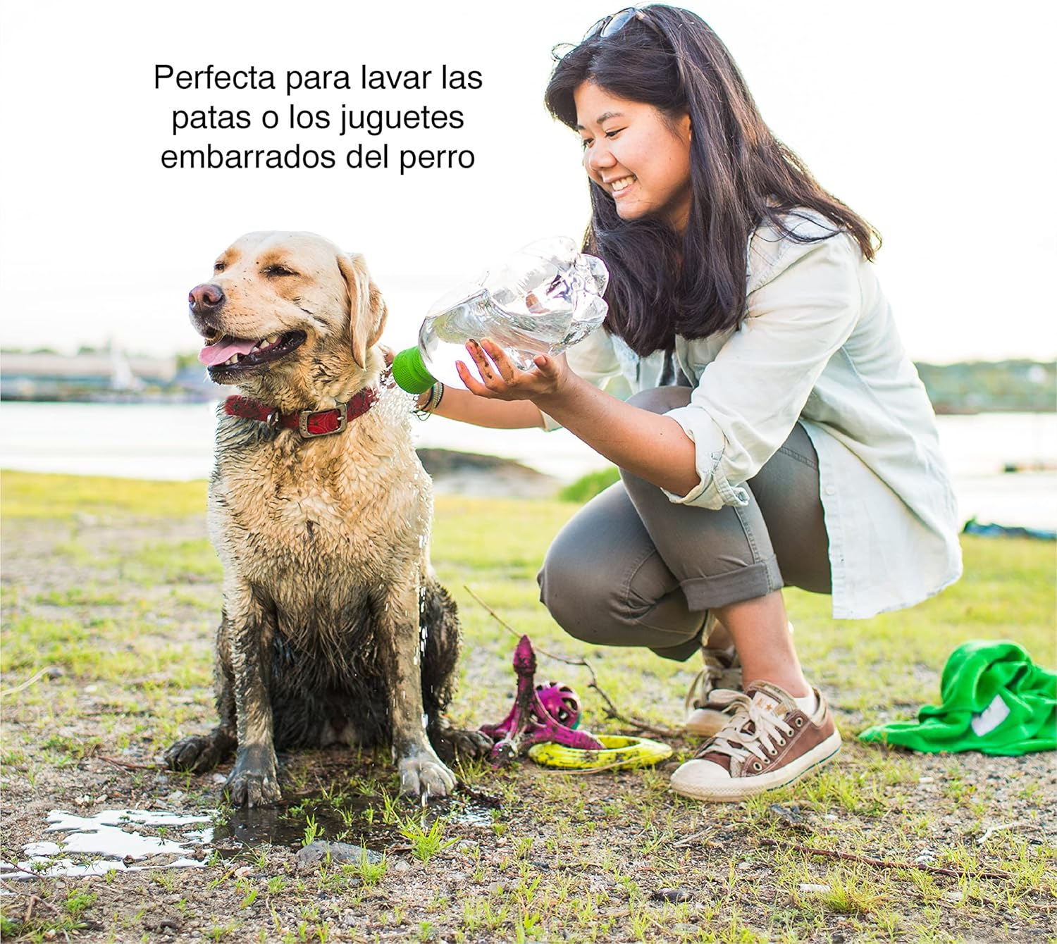 Kurgo Portable Outdoor Shower for Dogs, Pet Bathing Gear, Dog Travel Accessories, Hiking, Beach or Camping Supplies for Pets, Works with 2 Litre Soda Bottle, Mud Dog Shower image number 4