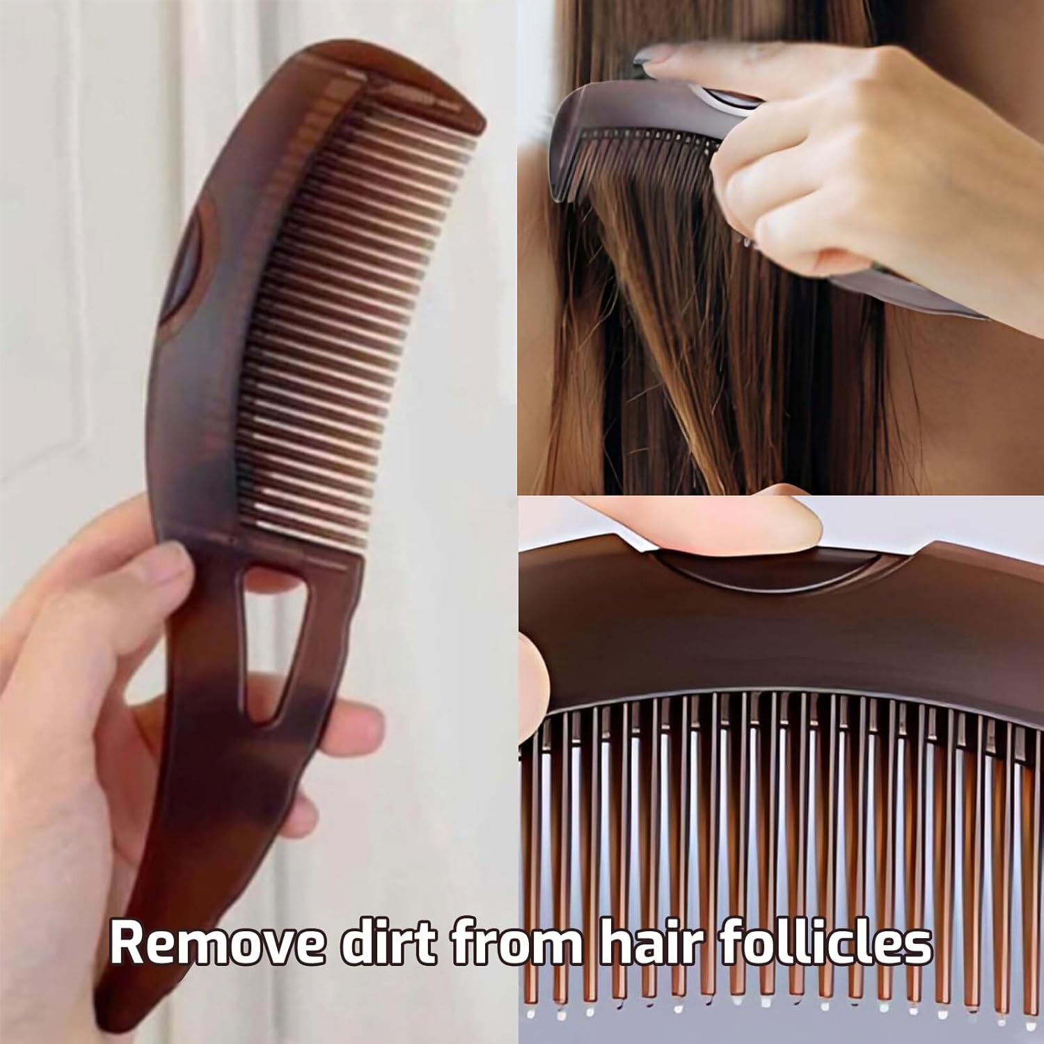 Lyvixora 2 PCS Dandruff Comb - Dandruff Remover Brush for Scalp Massage, Psoriasis & Itch Relief, Fine Tooth Scalp Comb for Women Men Kids, Hair Detox Tool to Remove Greasiness & Flakes​ image number 2