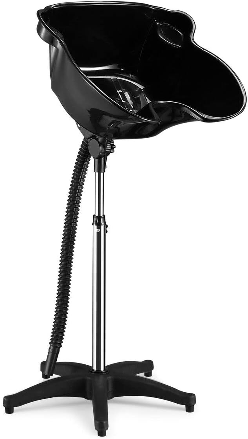 Large Salon Basin Portable Shampoo Hairdressing Hair Wash Bowl Barber Furniture Mobile High Gloss image number 3