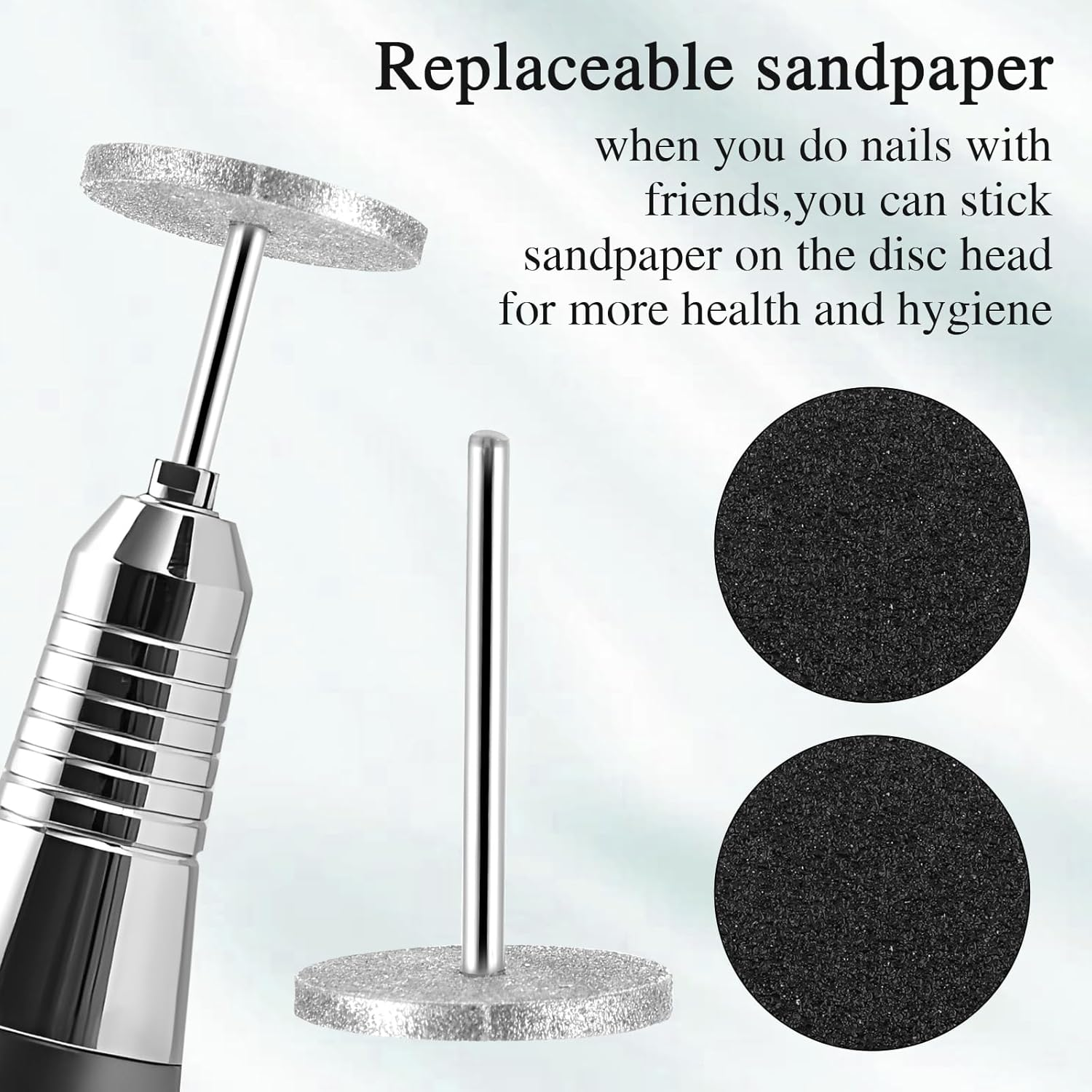 Elevatetech 2 Pcs Sanding Disc Nail Drill Bits, Electric Foot File Cuticle Bits with 4 Pcs Sanding Paper Discs Hard Skin Callus Remover Pedicure Supplies Fit for Most Electric Nail Drill Machines image number 3