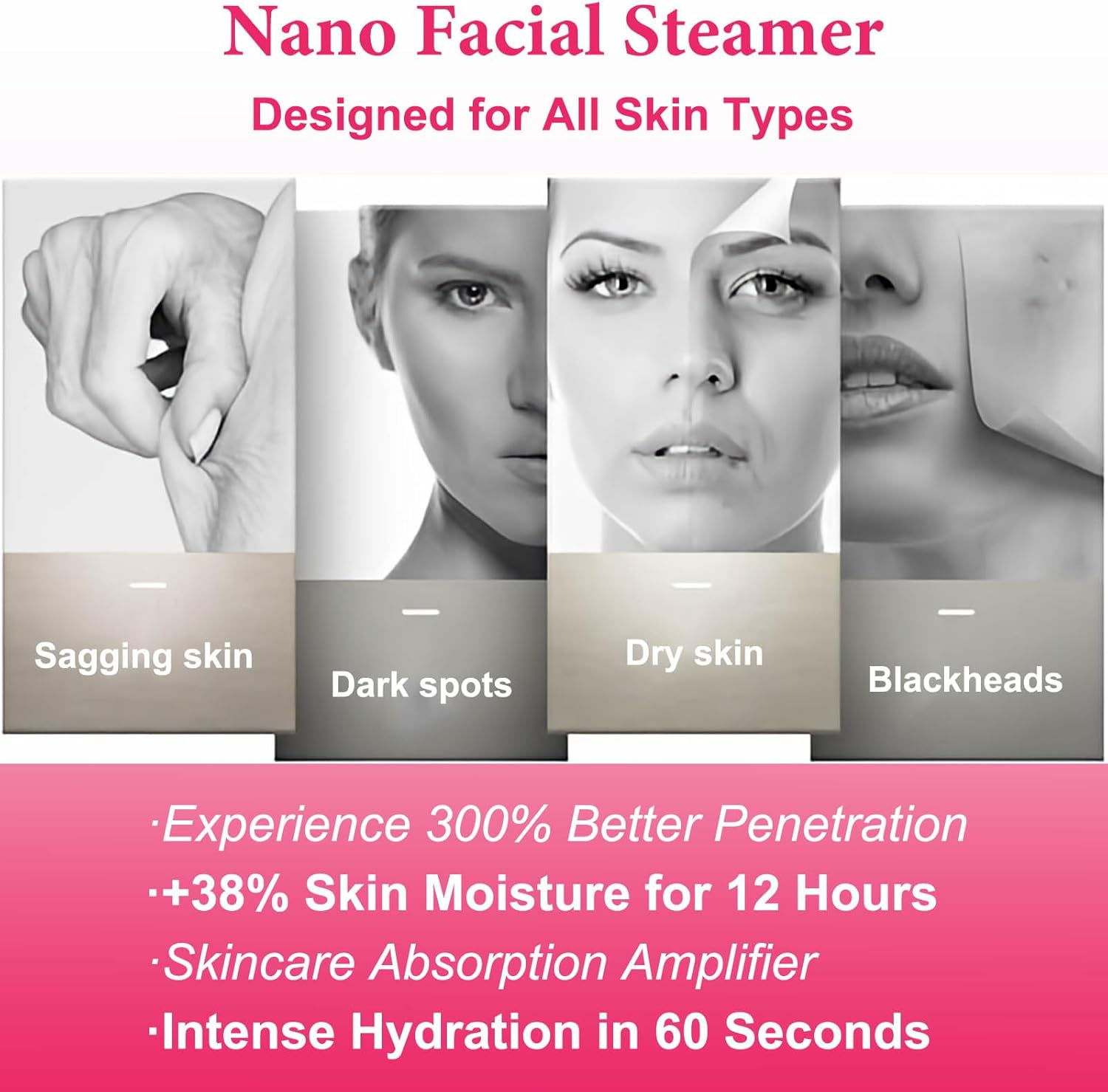 SIMTWO Facial Steamer, Nano Ionic Face Steamer for Facial Deep Cleansing, Warm Mist Facial Steamer Humidifier for Home Facial Sauna Spa, 70Ml Capacity, 15Min Running Time image number 3