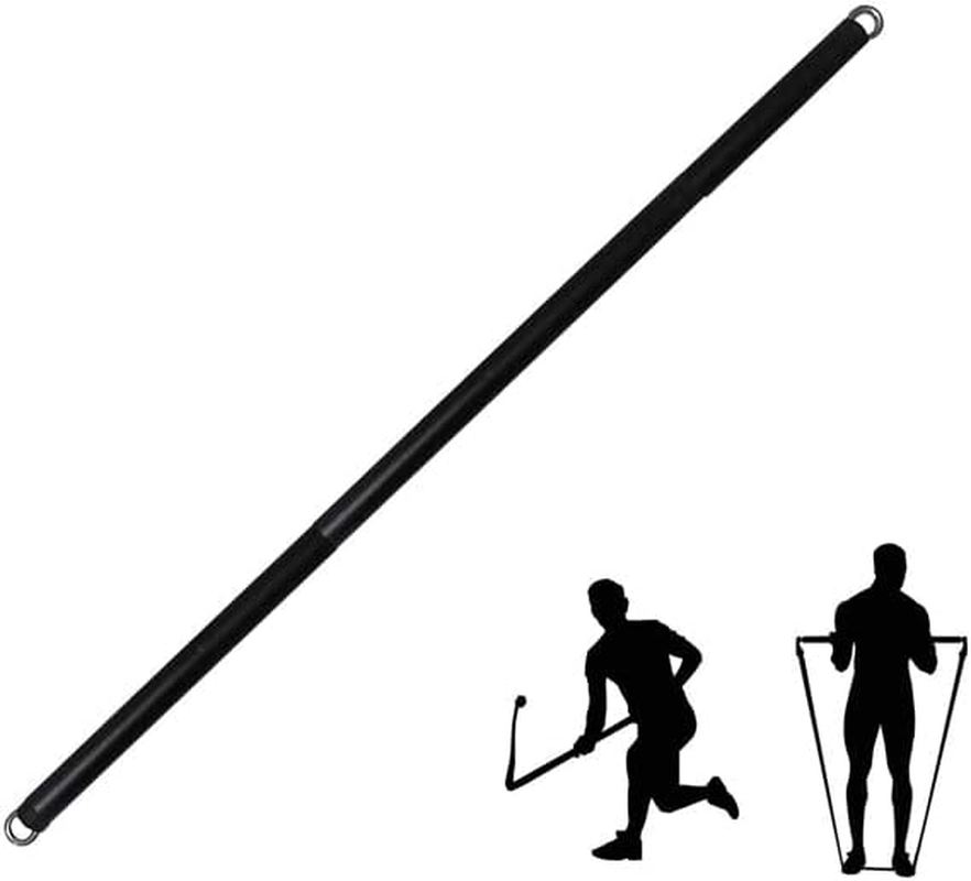 ENLAYER Resistance Band Bar, 41Inch Workout Bar for Home Gym, Portable Detachable Pilates Bar, Black image number 4