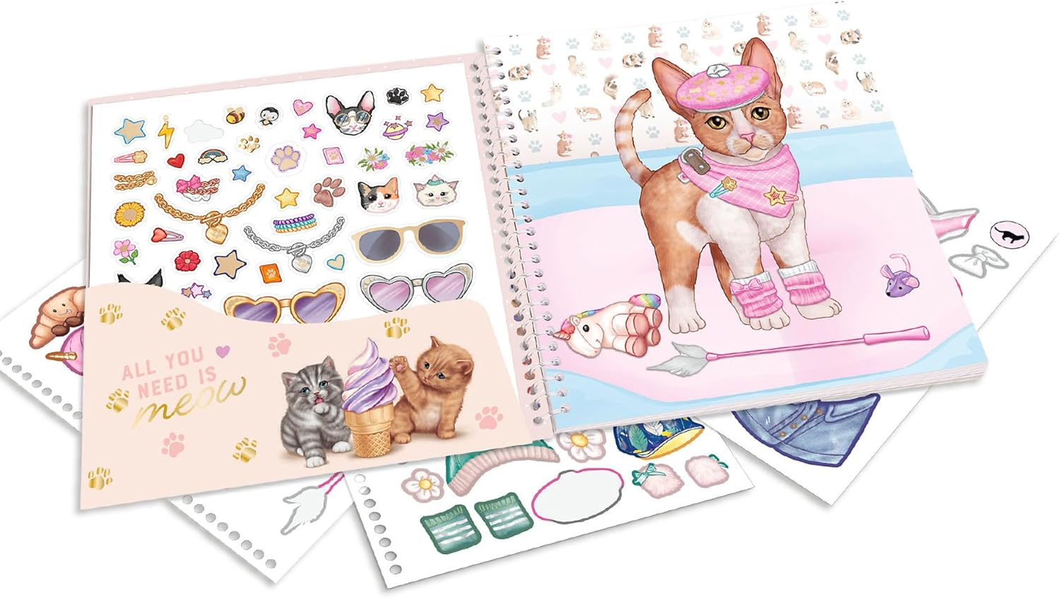 Topmodel 0412965 Dress Me up Kitty Sticker Book image number 4