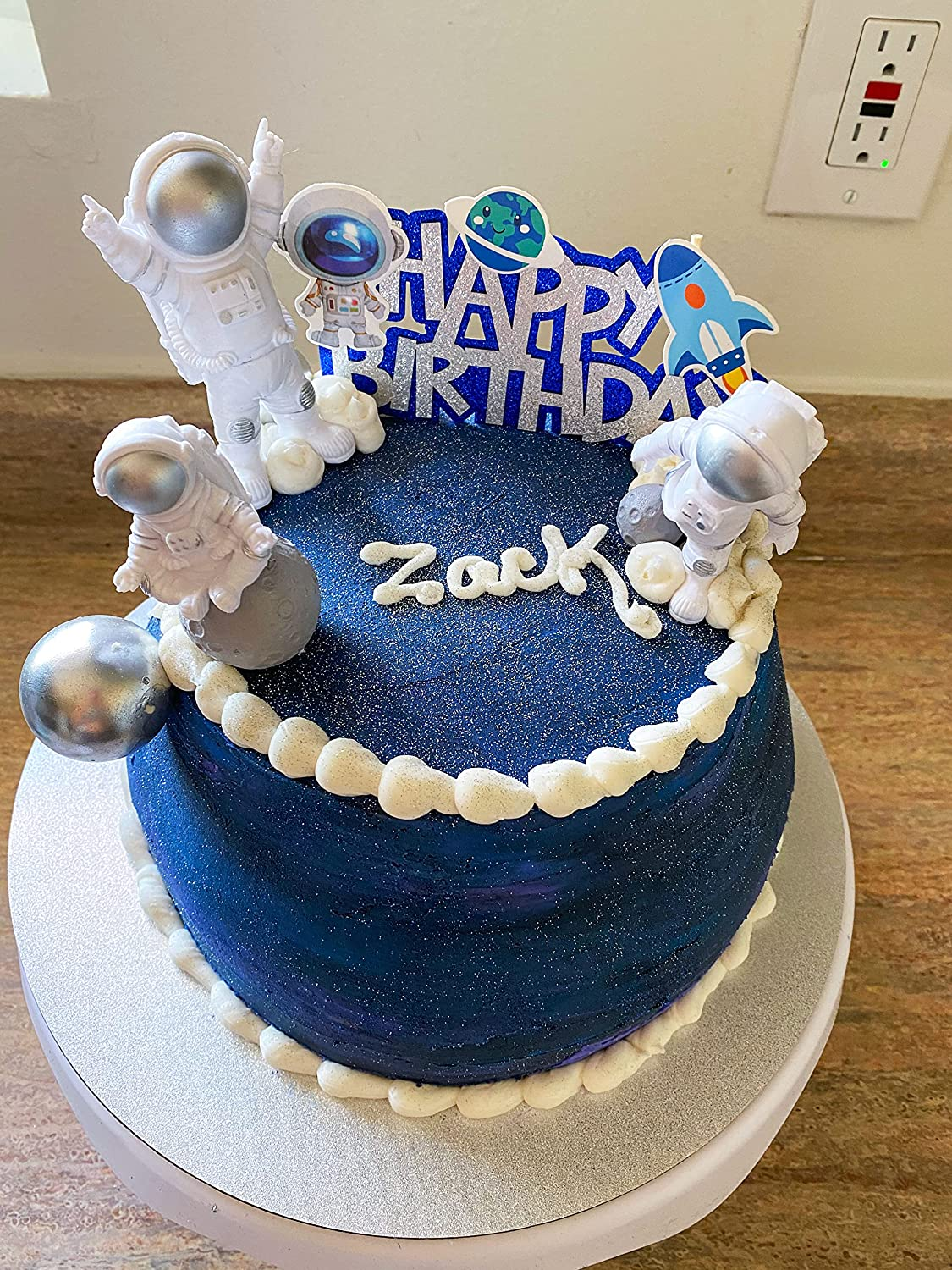 Jevenis Space Birthday Cake Topper and Decoration - Cupcake, Rocket, and Astronaut Decorations image number 6