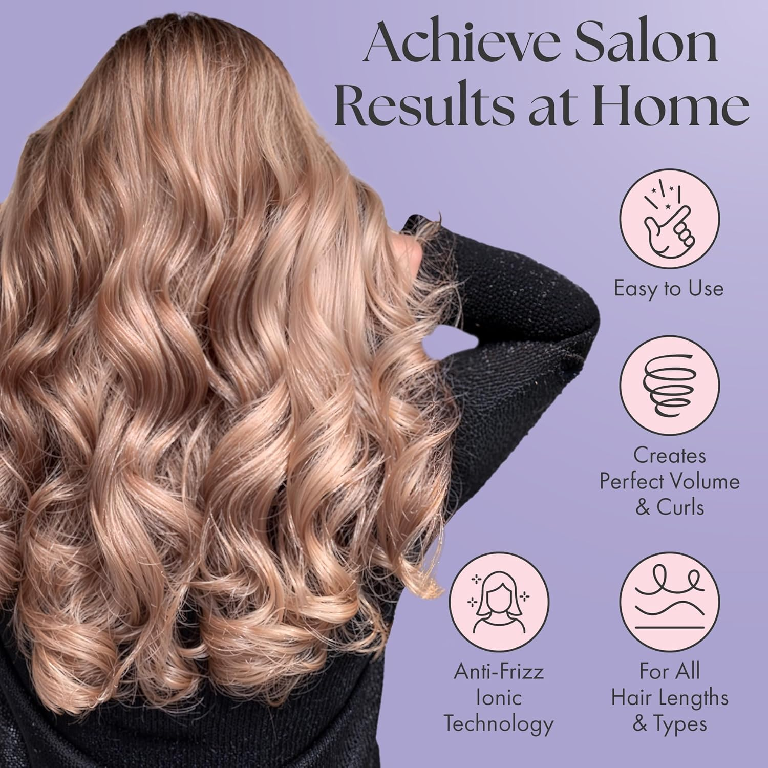 Lily England round Brush Set for Women - round Barrel Hairbrush for Blow Drying - Blow Dry Brush - the Ultimate Gift Set for Her by (Pink) image number 2