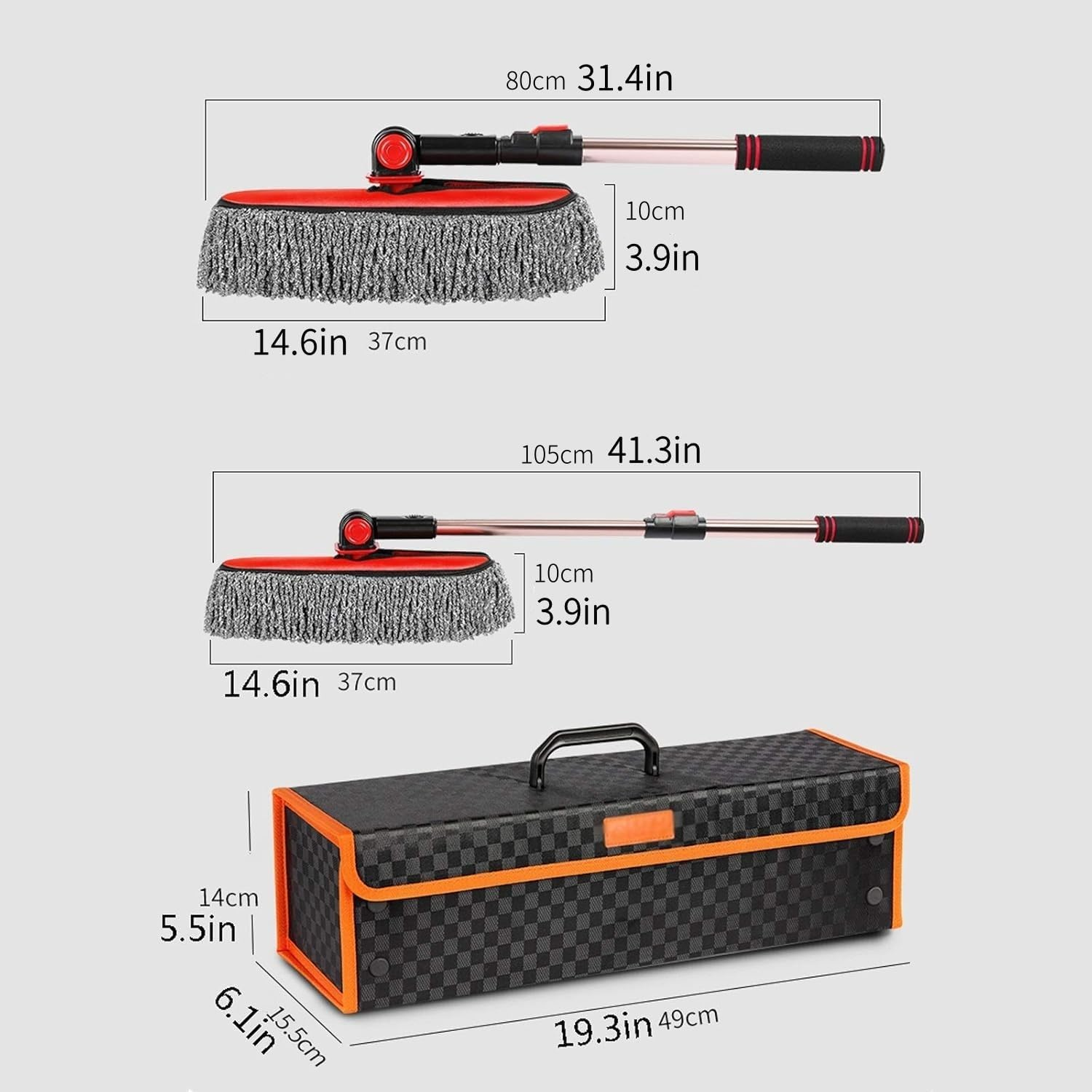 Scratch Free Car Duster with Extendable Telescoping Handle Wax Cotton Hair Large Auto Brush for Dust Pollen Removal Car Truck RV Motorcycle Interior Exterior Cleaning image number 5