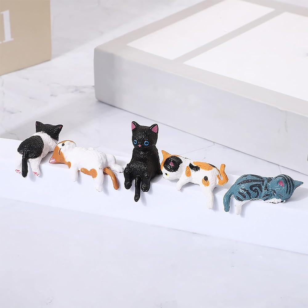 5Pcs Cat Car Accessories, Mini Cute Dashboard Decorations & Rear View Mirror Ornaments,Set of 5 (Black, Orange, White) for Women & Girls image number 1