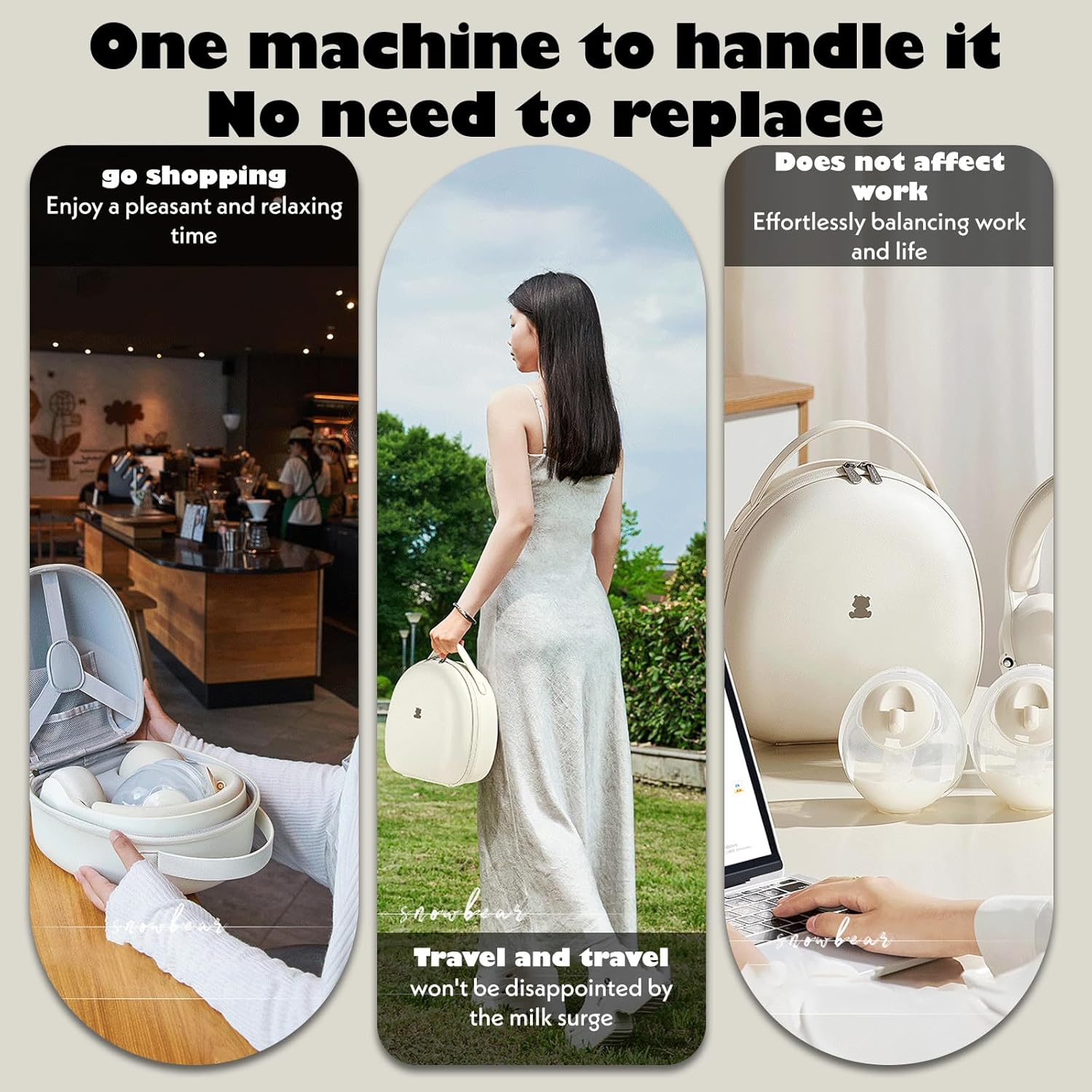 Hanging Neck Breast Pumps,Hands Free Electric Breast Pump,78G Ultra Light Breast Cup,Neck Hot Compress,Pressure Stabilization Prevent Pain,Keep Emptying,Portable Storage Bag&Breast Pump Set image number 1