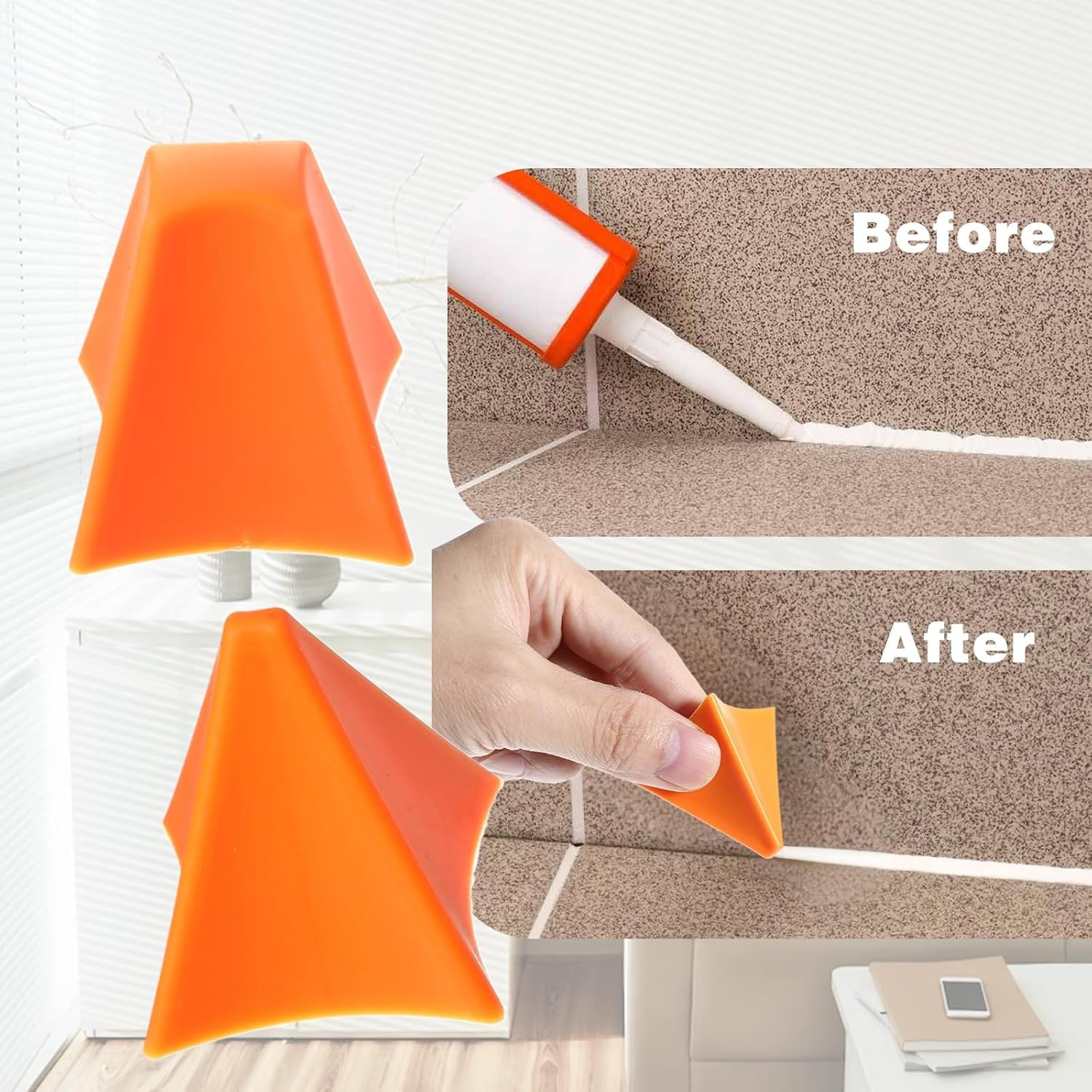 Eukyplace Silicone Caulking Tool, 4PCS Reusable Caulking Tool Kit for Smooth Floor Sealant Finishing &ndash; Perfect for Tile, Wood, Marble & More image number 5