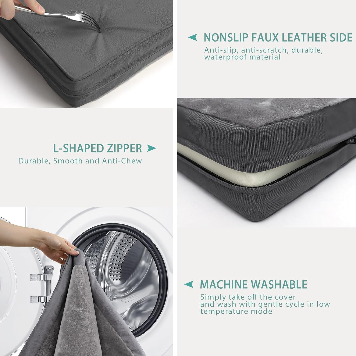 Waterproof Dog Bed, 41 * 27 * 3 Inch Thick Orthopedic Crate Bed for Large Medium Dogs with Washable Removable Cover, Anti-Slip Pet Sleeping Mattress image number 1