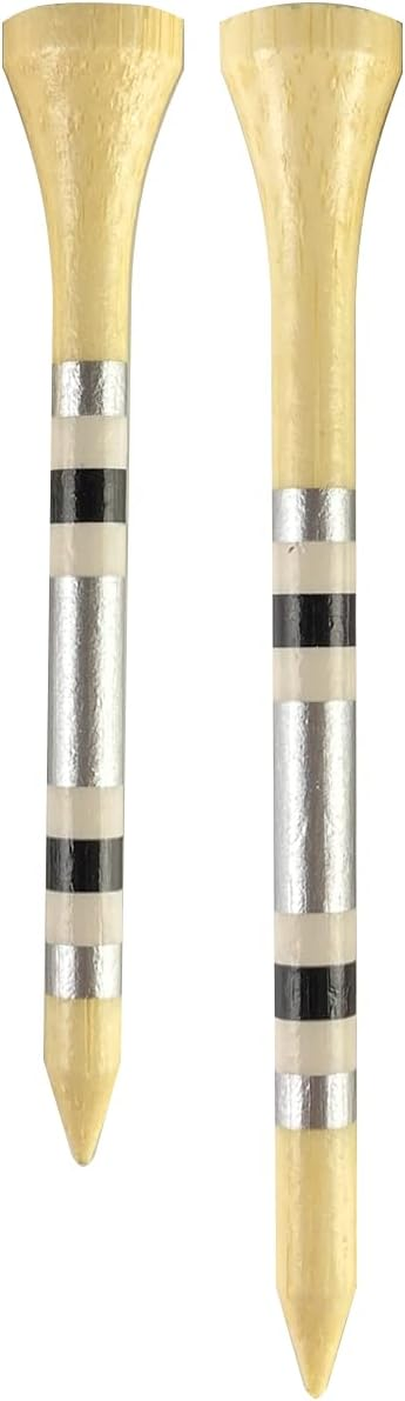 Pride Sports Nova Bamboo Golf Tees, Silver/White/Blue, 3.25 Inch (45 Pieces) image number 6
