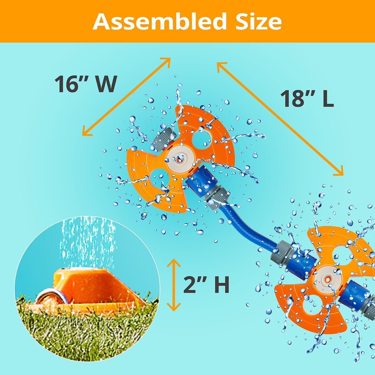 Plum Water Park Jet Set - Water Park Sprinkler - Blue - 3+ Years - Includes Hosepipe Connector & Ground Spike image number 1