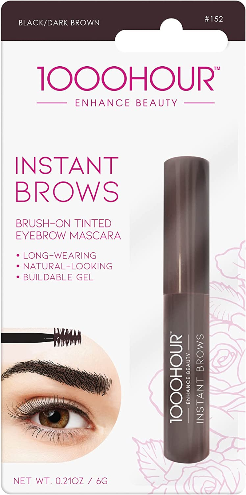 1000 HOUR Instant Brows Mascara, Black/Dark Brown, 6 G