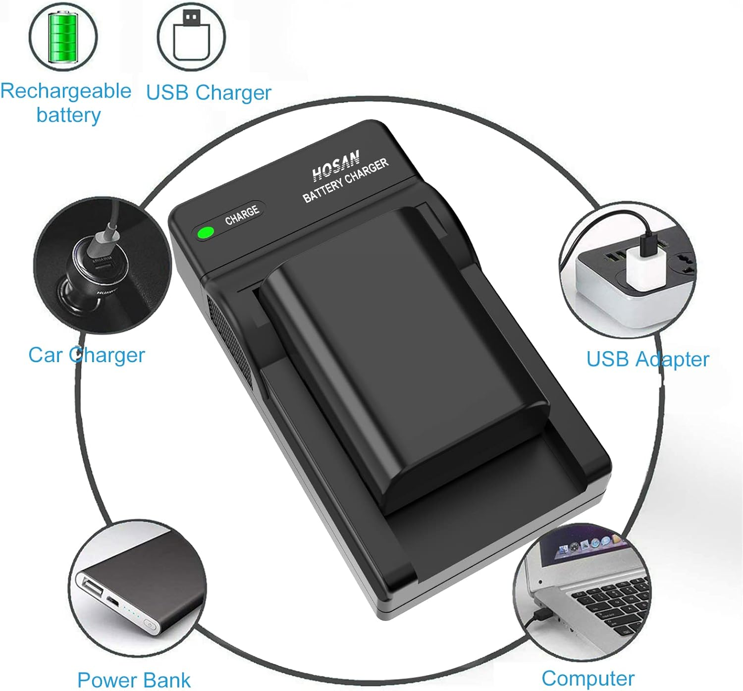 NB-2L NB-2LH Battery (2 Pack) and USB Charger Kit for Canon NB-2L NB-2LH HF R10, HF R11 Powershot G7 G9 S30 S40 S45 S50 S60 S70 S80 EOS 350D 400D HV30 DC300 HG10 IXY DVM3 DV5 DV3 image number 2