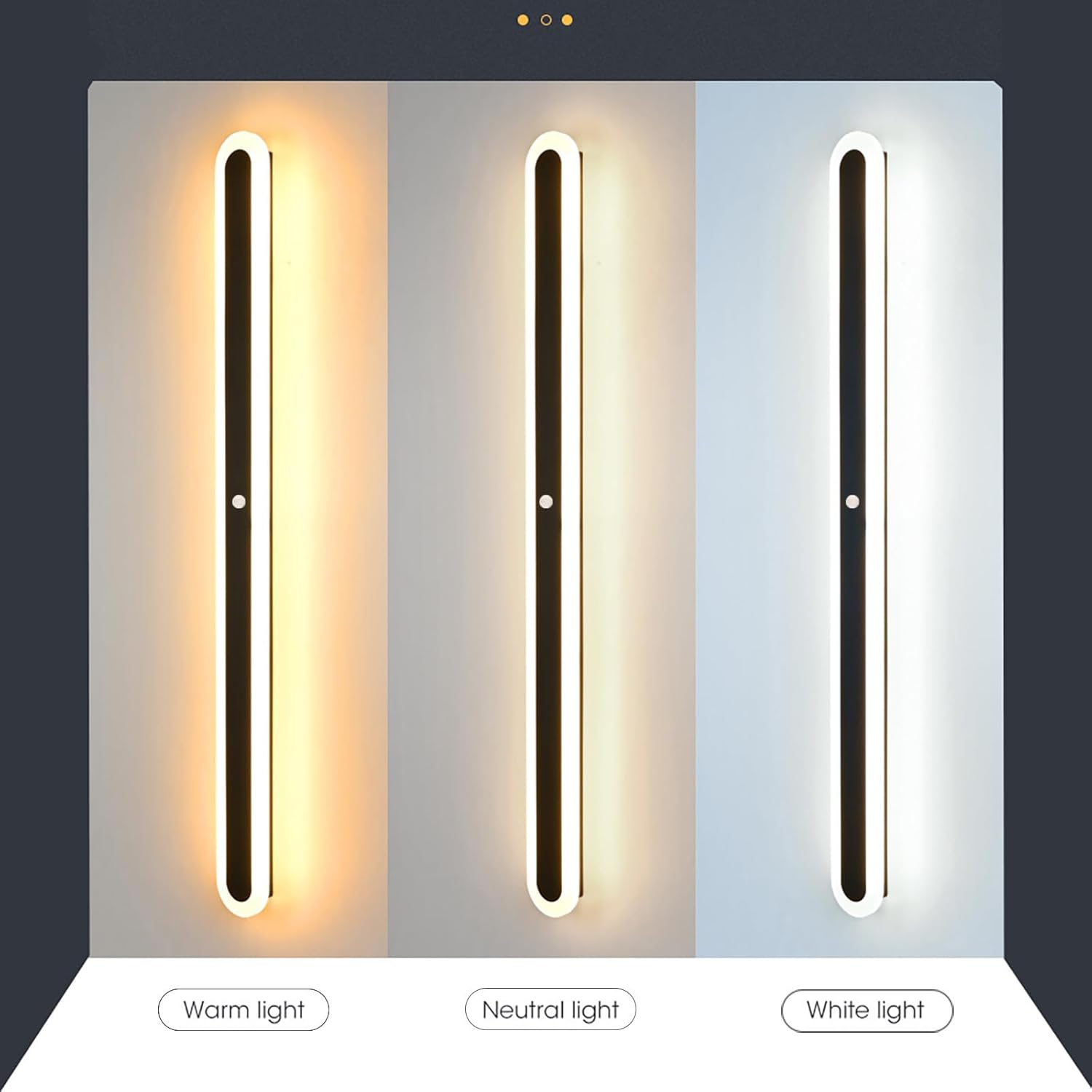 Outdoor Long Wall Light with Motion Sensor Wall Lights Black Modern Porch LED Wall Mounted Sconce Acrylic outside IP65 Rain Rating Wall Lamp for Patio Garage Garden (100CM,C Neutral Light 4000K) XXZ image number 6