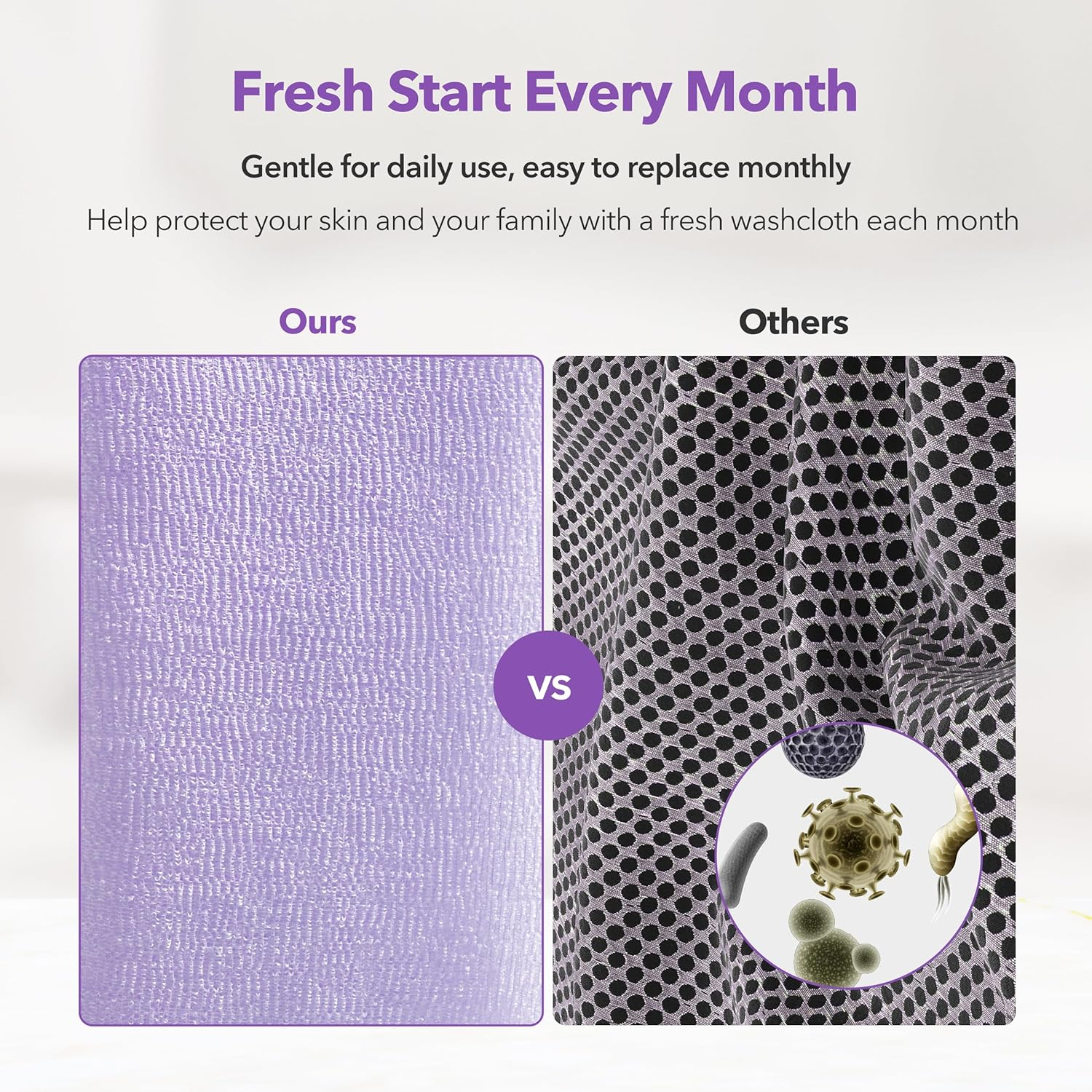 Bubblyme Korean Exfoliating Washcloths 4 Pack Body Scrubber Towels for Shower, Daily Deep Clean & Glowing Skin, Quick-Dry image number 5