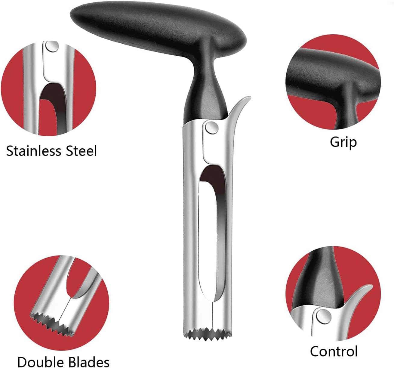 Weenwill Apple Corer,2 Pieces Stainless Steel Corer Slicer Fruit Cutter Apple Corer Remover Kitchen Gadgets Apple Corers for Home and Kitchen Pears Bell Peppers Honeycrisp Apples image number 4