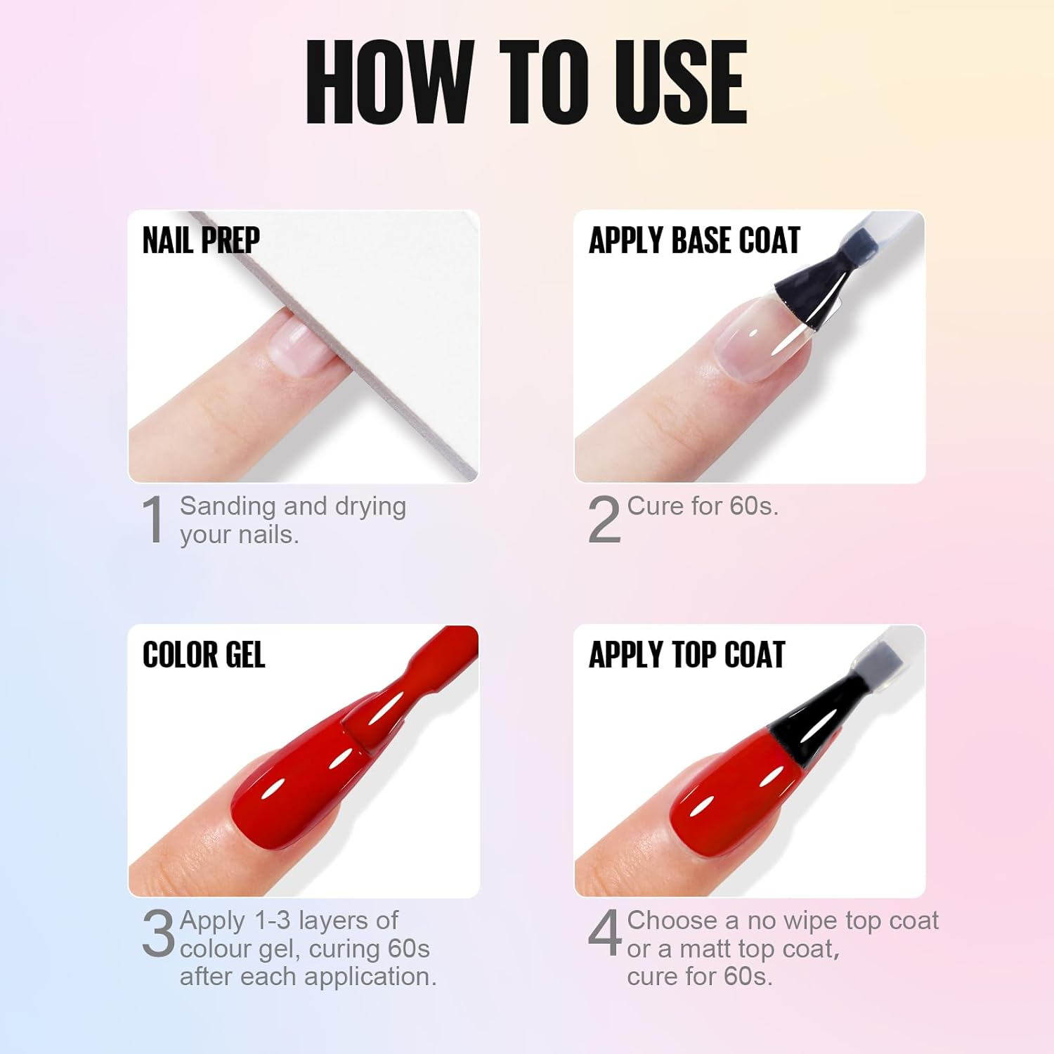 TOMICCA 40 PCS Gel Nail Polish Set 36 Colors Jelly Gel Polish with Glossy & Matte Top Coat Base Coat Blooming Gel Starter Kit Soak off UV Gel Nail Kit Nail Art DIY Manicure Suit for All Seasons image number 5