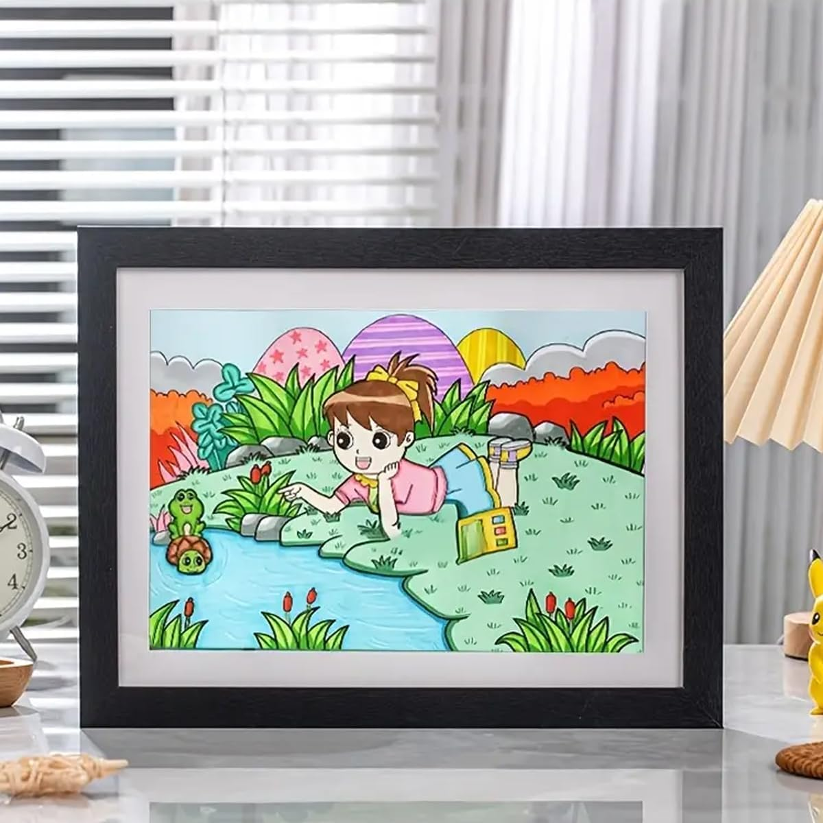 AIMALL A4 Kids Art Display Flip Photo Frames &ndash; 2-Pack Magnetic Front-Opening Picture Frames for Children&rsquo;S Artwork, MDF Composite Pine Wall Mount Frames, Black 11.7X8.3In image number 2