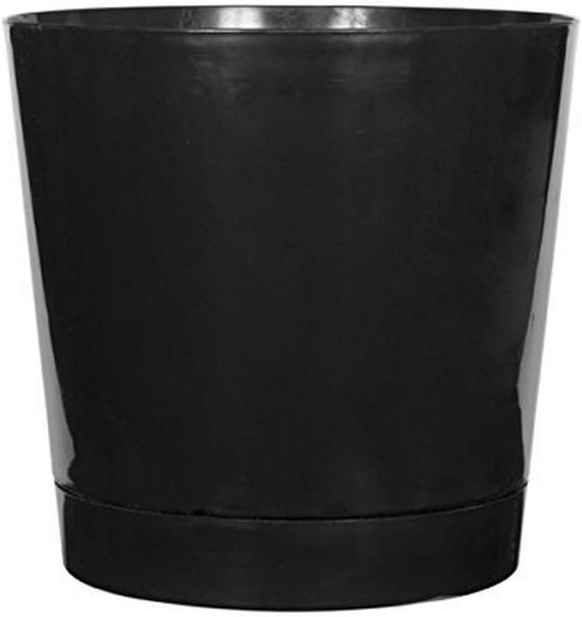 Novelty Majestic Full Depth round Cylinder Pot, Glossy White, 6-Inch (10062) - 12-Inch, Black