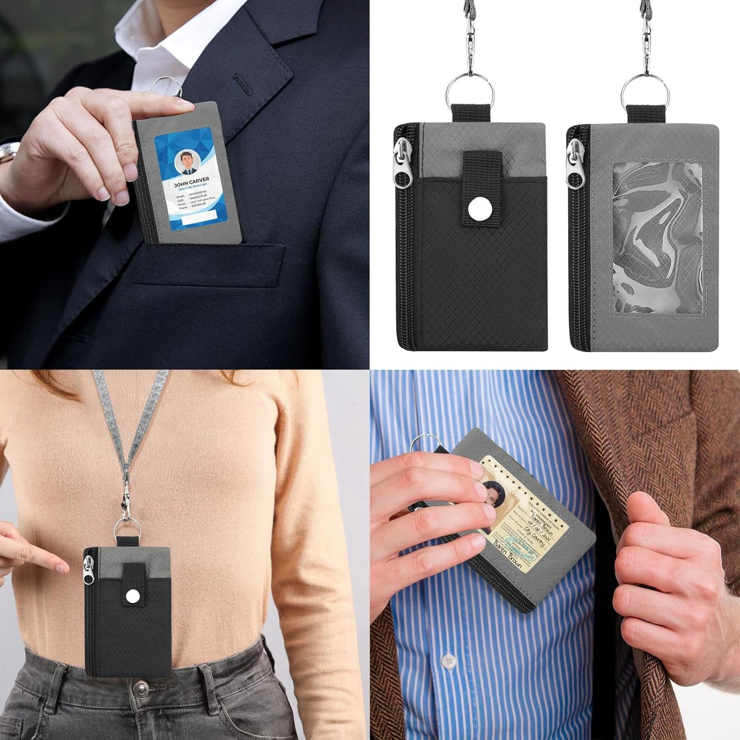 Neck Pouch with RFID Protection, Anti-Theft Unisex Travel Purse, Waterproof Black Mobile Phone Shoulder Bag, Men'S Passport Bag for Travel, for Passport, Credit Cards, Money Cards, Cash (Black) image number 1