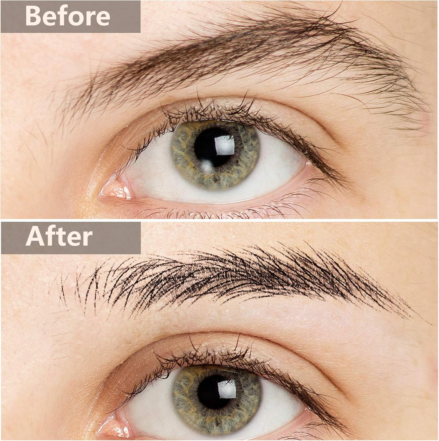 Blulu 6 Sheets 4D Hair-Like Waterproof Eyebrow Tattoos Stickers Transfers Temporary Brow Tattoo Peel off Grooming Shaping Sticker in Arch Style, 66 Pairs Black(Simple Styles) image number 2