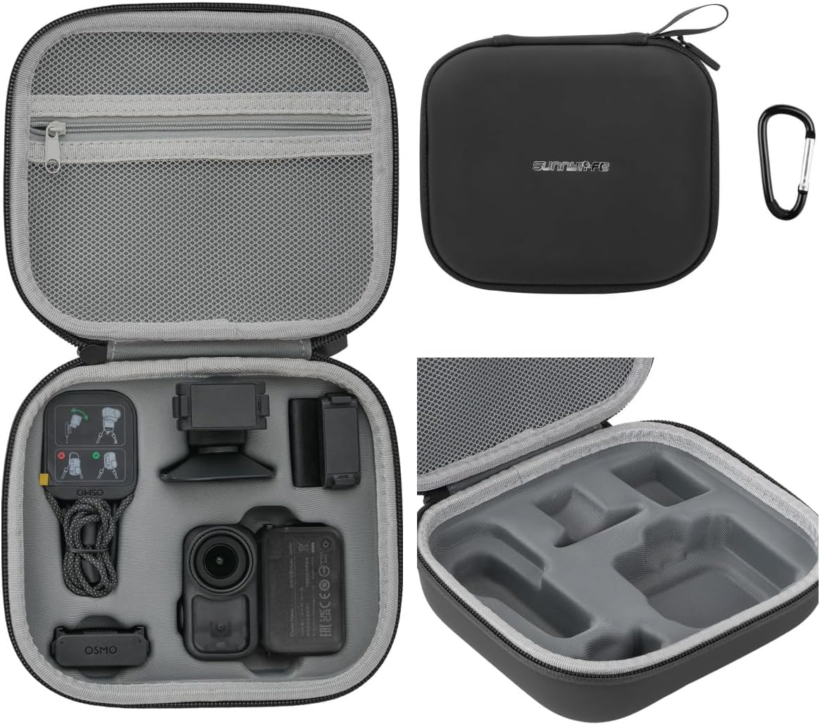 Protective Carrying Case for DJI Osmo Nano Standard Combo, Portable PU Protective Carry Bag Travel Storage Bag Protective Cover for DJI Osmo Nano Action Camera Accessories (Black) image number 2