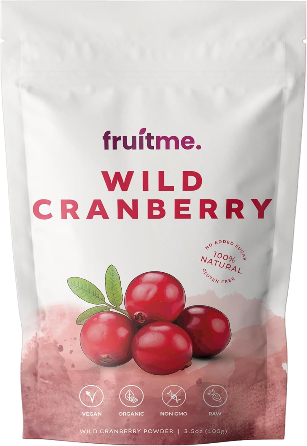 Raw Certified Organic 100% Wild Cranberry Powder Freeze-Dried 100G - Unsweetened Nutrient Dense Cowberry Superfood - Lingonberry Superfruit by Fruitme image number 2