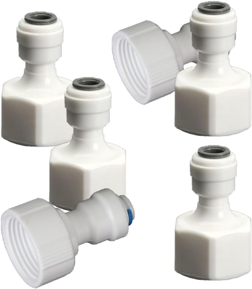6 Pack Water Filter Fittings, Garden Quick Fitting Connector Adapter for RO System, Aquarium and Water Purifier (1/2" Female Thread-1/4" Hose) image number 4