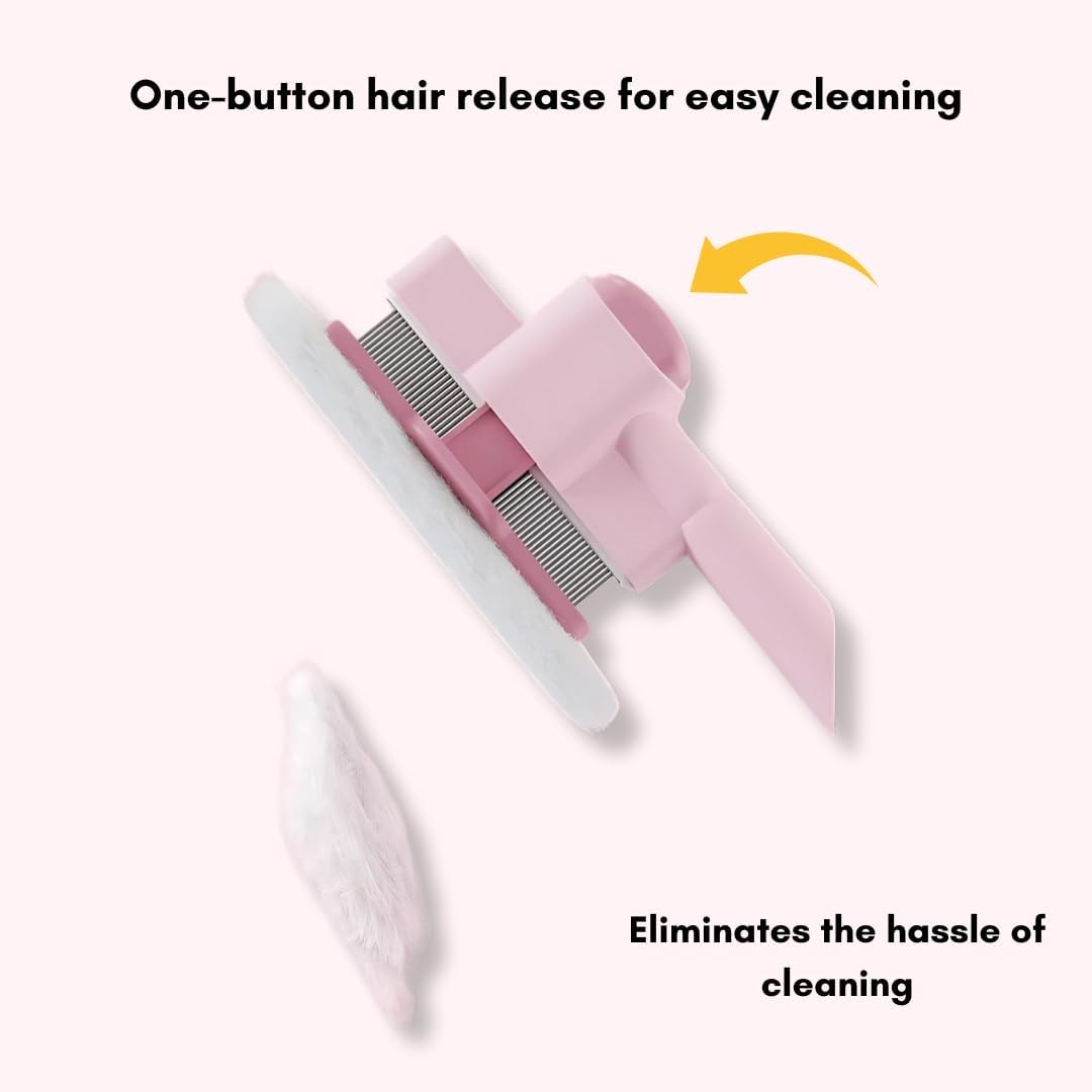 Flea Comb for Cats & Dogs &ndash; Pet Grooming Brush for Shedding & Hair Removal, Dual-Sided Stainless Steel Teeth for Long & Short Hair, Deshedding Tool for All Breeds image number 2