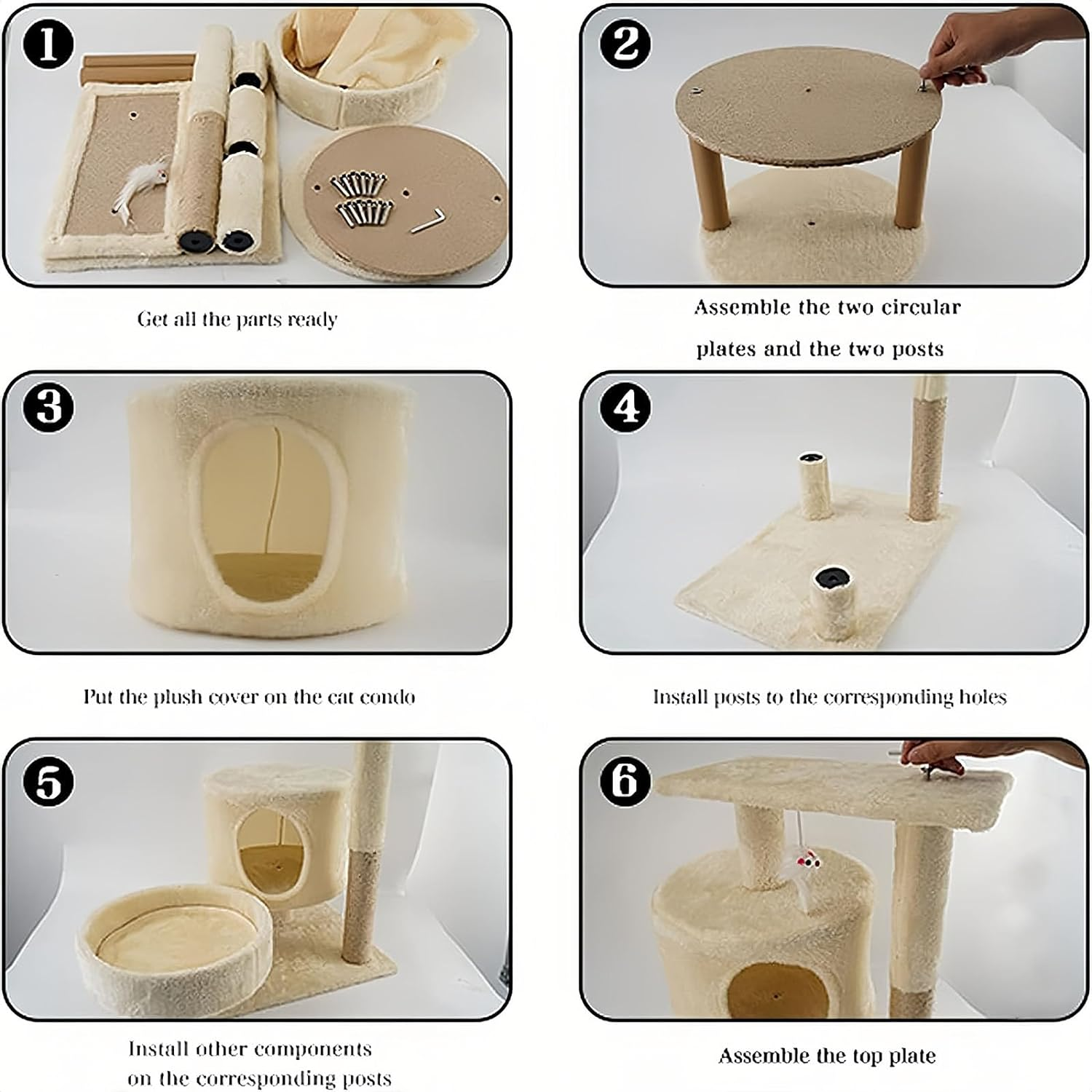 Mumoo Cat 145Cm Cat Tree Kitten Tower Cat Climbing Ladder Sisal Covered Pet Luxury Apartment Furniture for Kittens to Play in the Cat House (Grey) image number 5