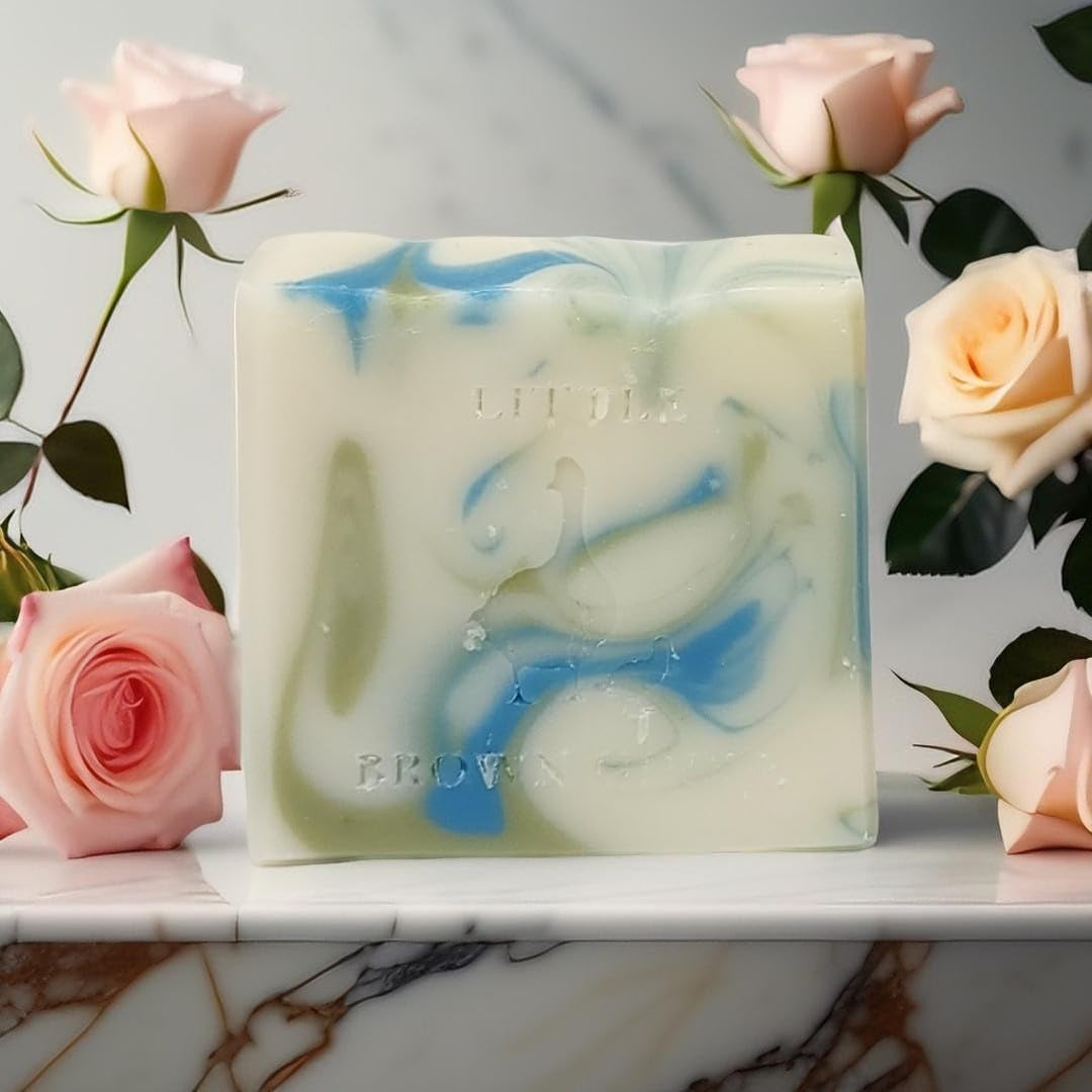 Little Brown Goose Cedarwood & Sage Natural Handmade Soap. Rejuvenate and Moisturise Skin with an Artisan Refreshing and Aromatic Fragrance. Cold Pressed Hand Body Wash- 130G Bar image number 2