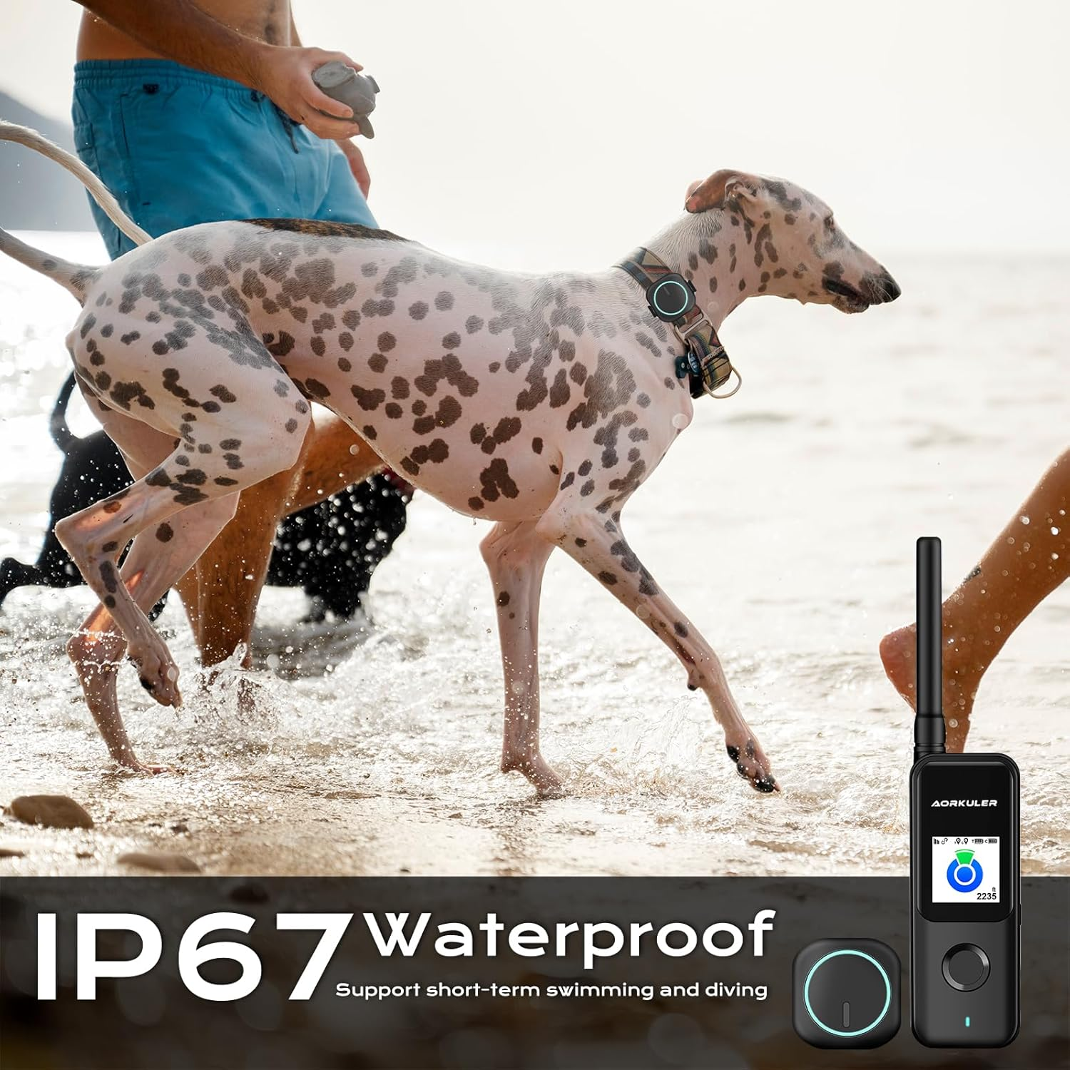 GPS Tracker for Dogs No Subscription, GPS Location without Cell Network, Suitable for Open Areas with Poor Network Signals No Monthly Fee IP67 Waterproof (Tracker 2)(Black) image number 4