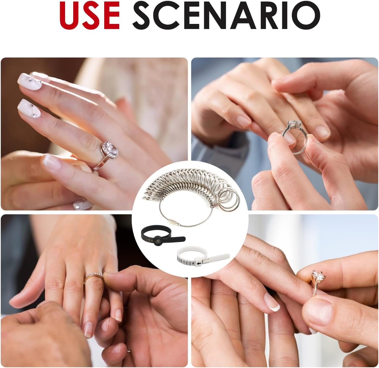 3 Pcs Ring Sizer Measuring Tool - Precision Ring Sizer Measuring Kit for US & European Sizes (0-13 with Half Sizes), Ideal for Jewelry Making, Repair & Accurate Finger Sizing image number 5