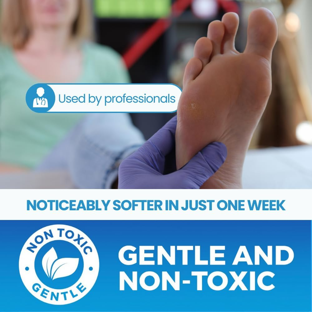 Callus Remover for Feet Extra Strength with Stainless Steel Foot File (Pedicure Grade) - Professional Foot Rasp Callus Remover Softener - Callus Care Heels, and Hands - Cuticle Remover & Softener