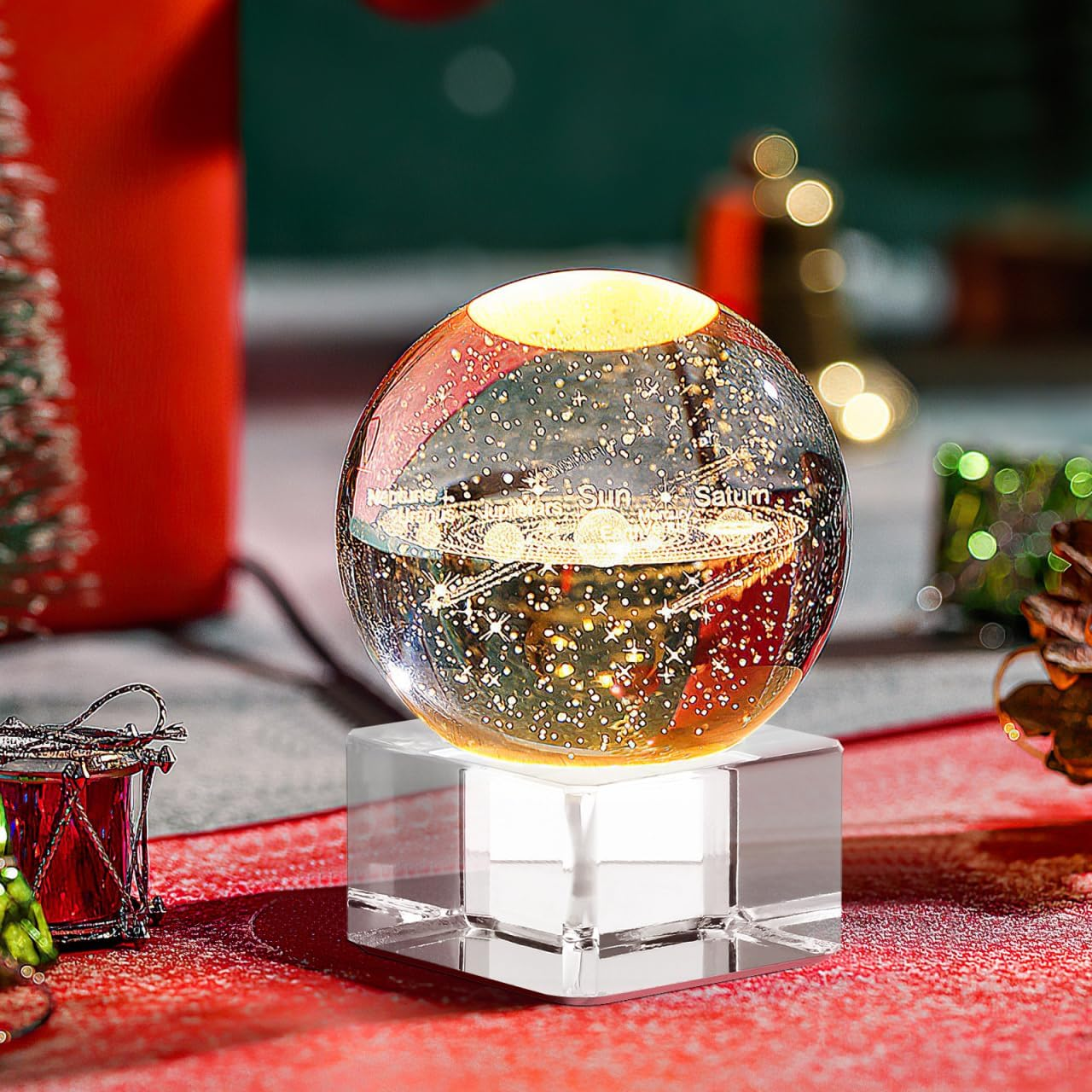 BESTOYARD Crystal Ball Stand Clear Glass Ball Base with Concave for Displaying Objects for Crystal Balls Eggs and Sports Balls image number 1